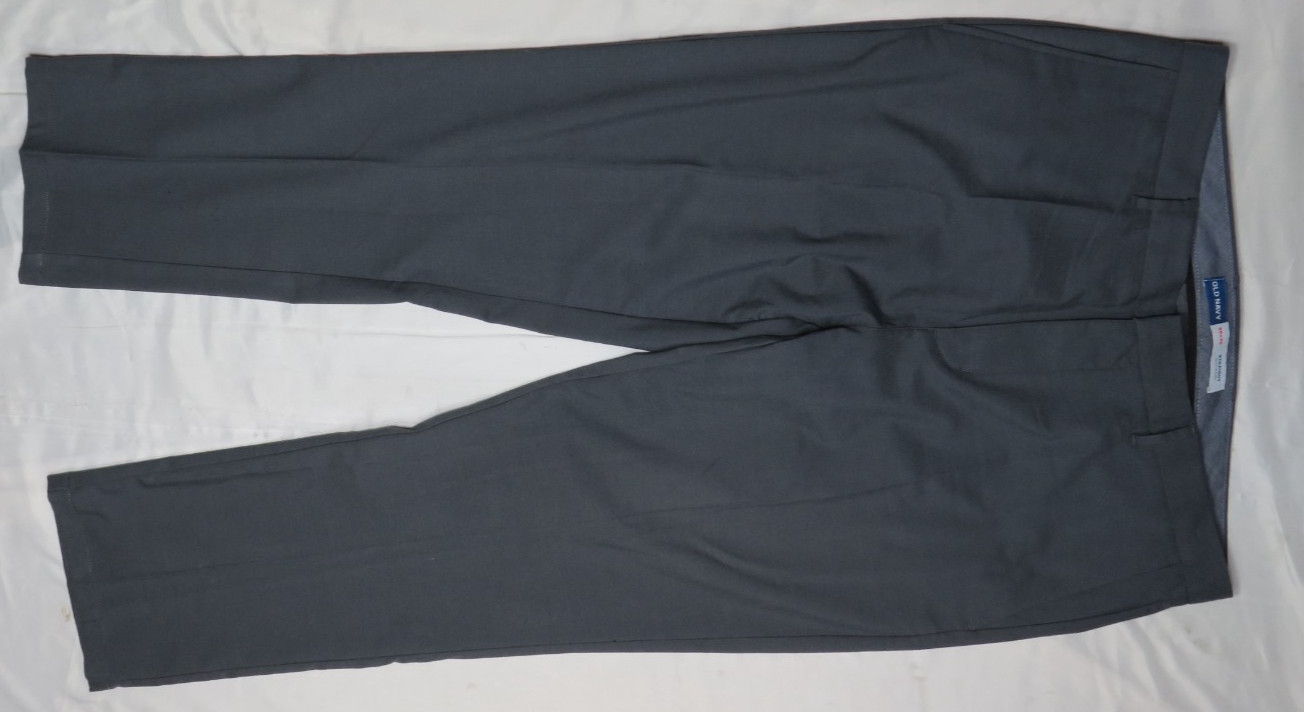 OLD NAVY 38×30 GRAY DRESS PANT STRAIGHT BUILT-IN FLEX STRETCH 07/23 NEW NWOT