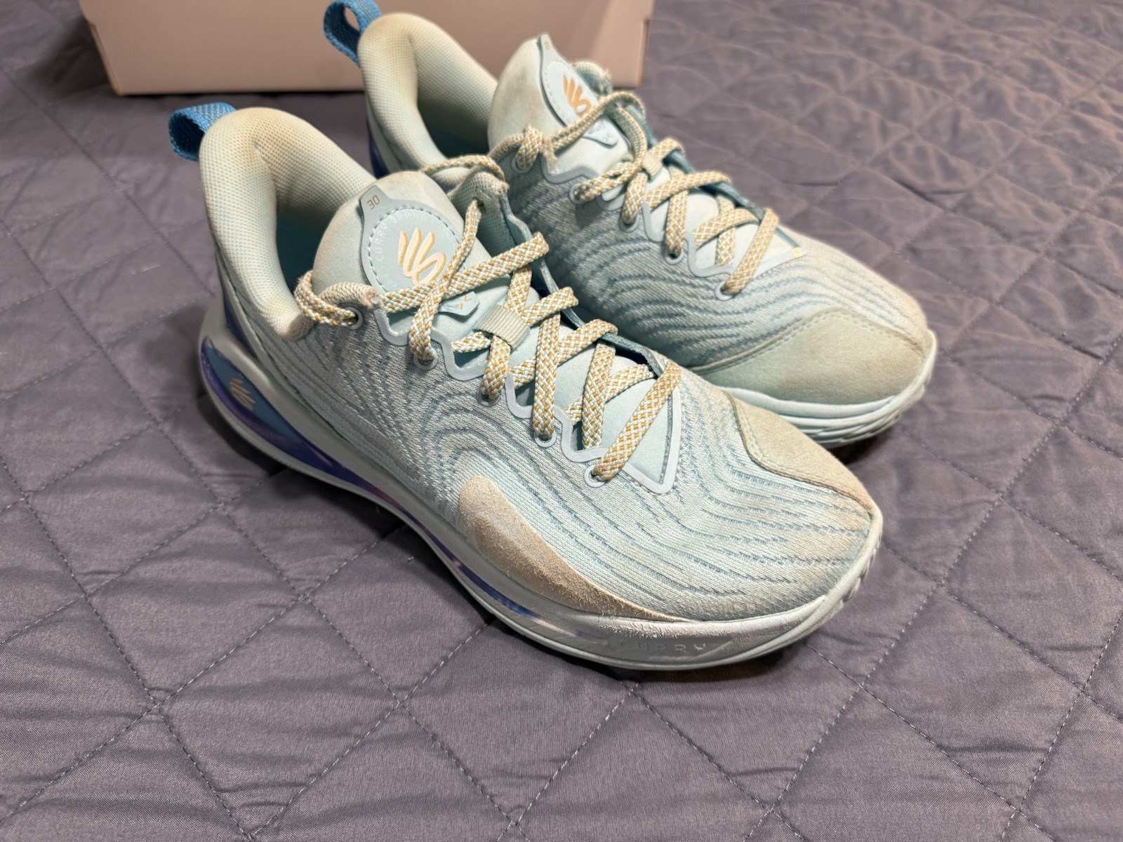 Under Armour GS Curry 12 PSCS PS (GS) Basketball Blue/Yellow 4Y 3028501-494