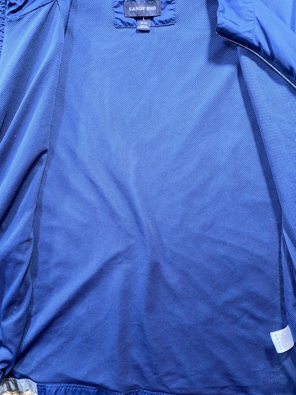 Lands End Men’s Rain Jacket Windbreaker Large 42-44 – Blue Gray