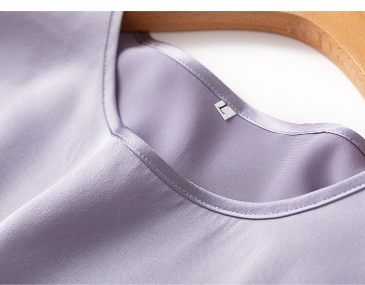 100% Mulberry Silk Soild Colors Short Sleeve Women T-Shirt Shirt Top MM4270