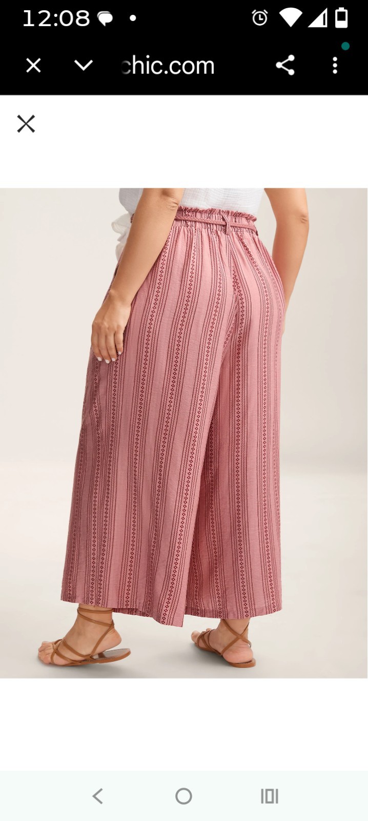 Bloomchic Wide Leg Pants with an elastic drawstring waist.
