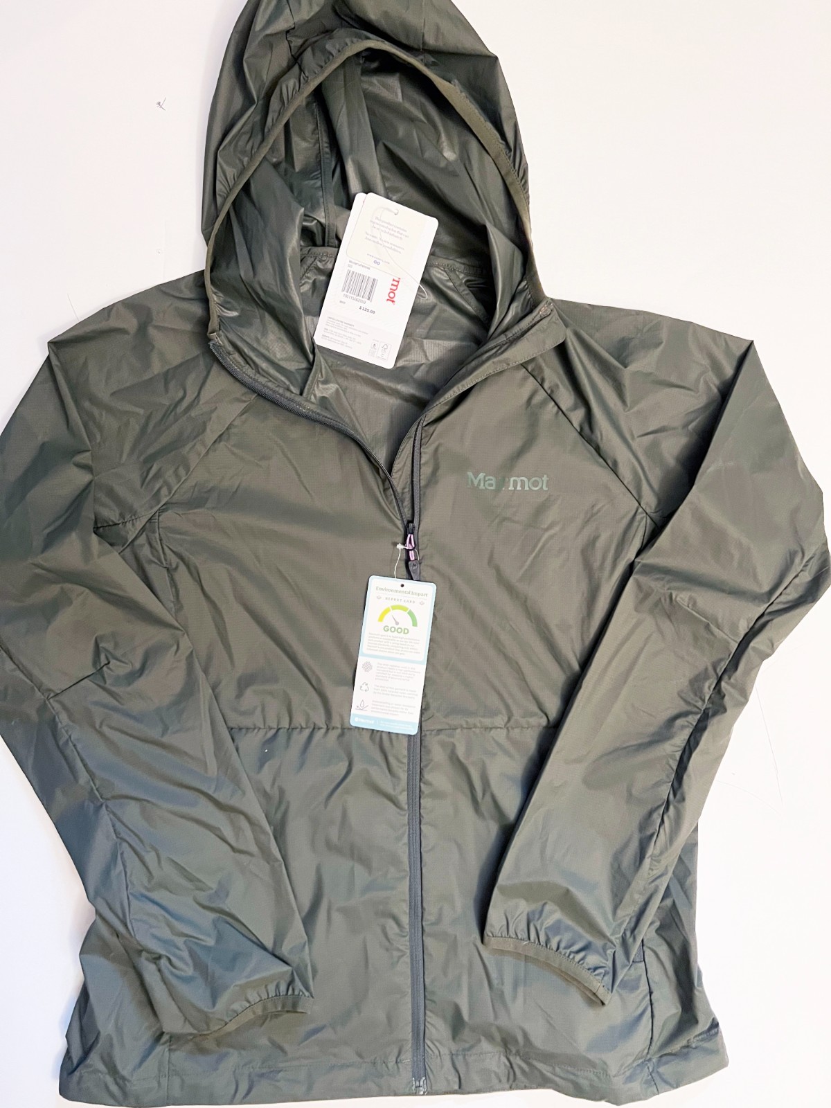 NWT Marmot Etherlite Hoody Rain Jacket | Medium | Nori Green – $125 Retail
