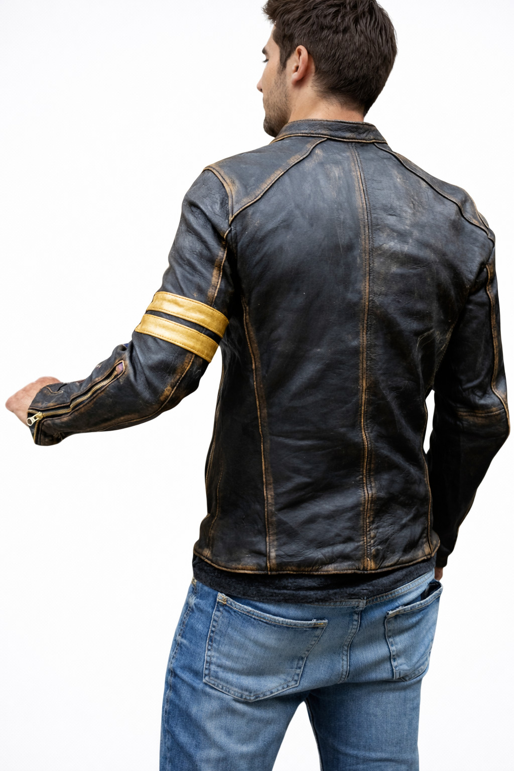 Premium Handmade Modern Distressed Leather Jacket Men’s Streetwear XS to 2XL