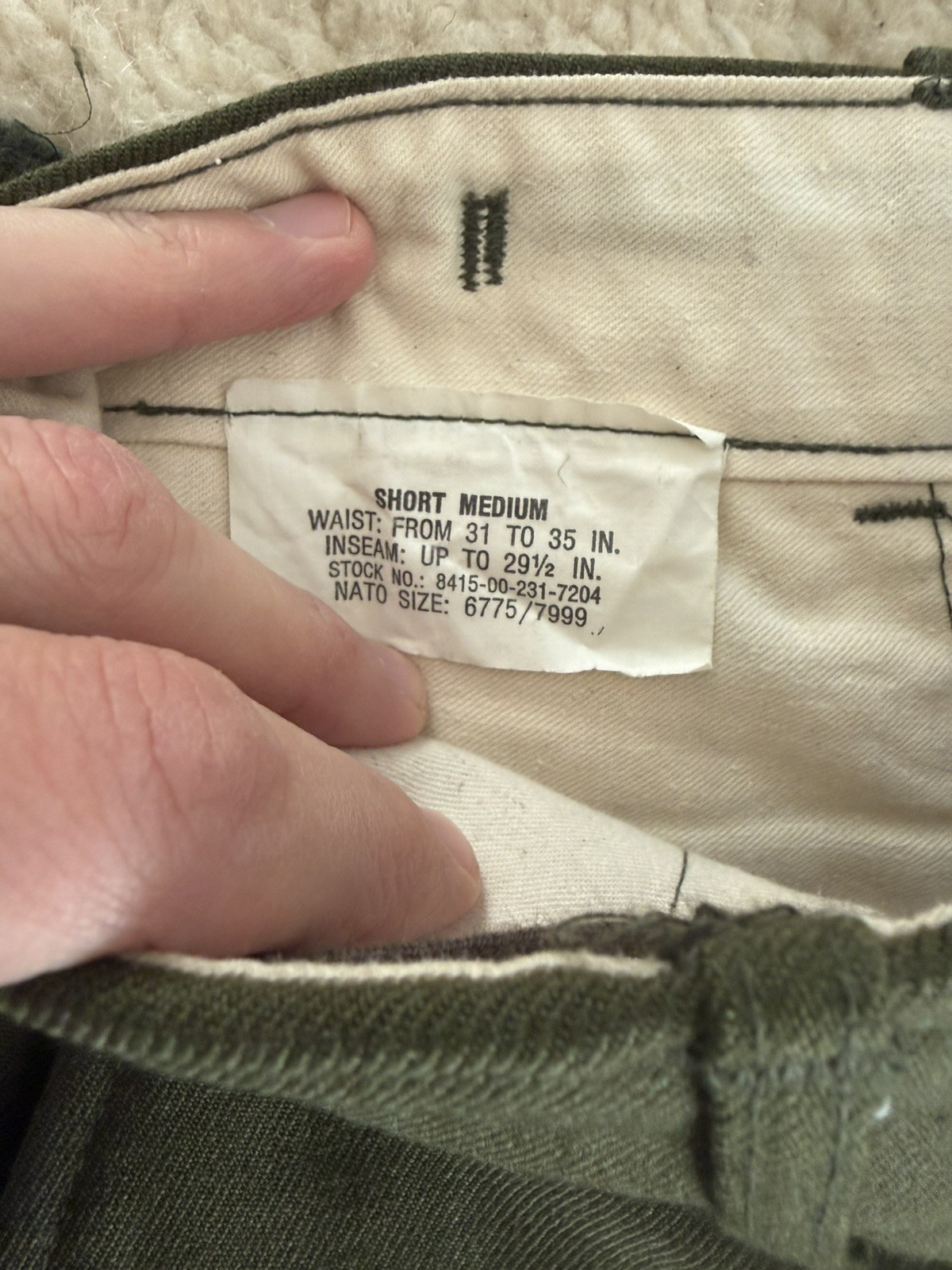 RARE True Vintage Korean War Olive Military Trousers 31-35in Adjustable 50s Pant