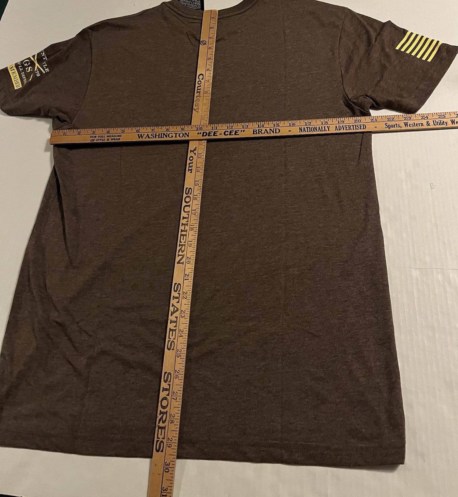 NWT Grunt Style Warheads Foreheads Military Veteran T-Shirt LARGE Brown Flag USA