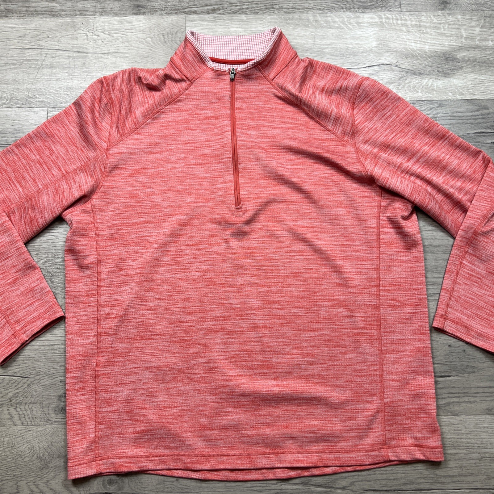 IBKUL 1/4 Zip Pullover Performance Top Heather Coral Size Women’s XL NWOT NEW