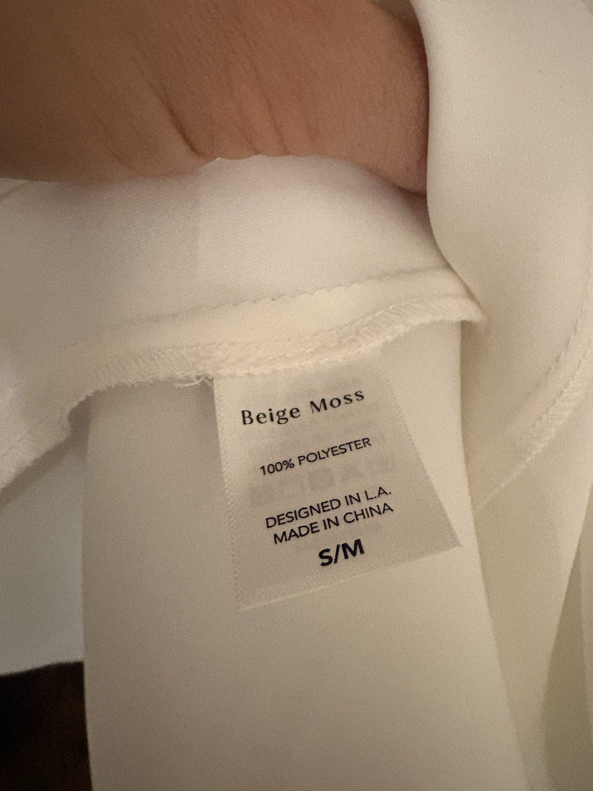 Beige Moss Asymmetrical Cape White Small/Medium NWOT