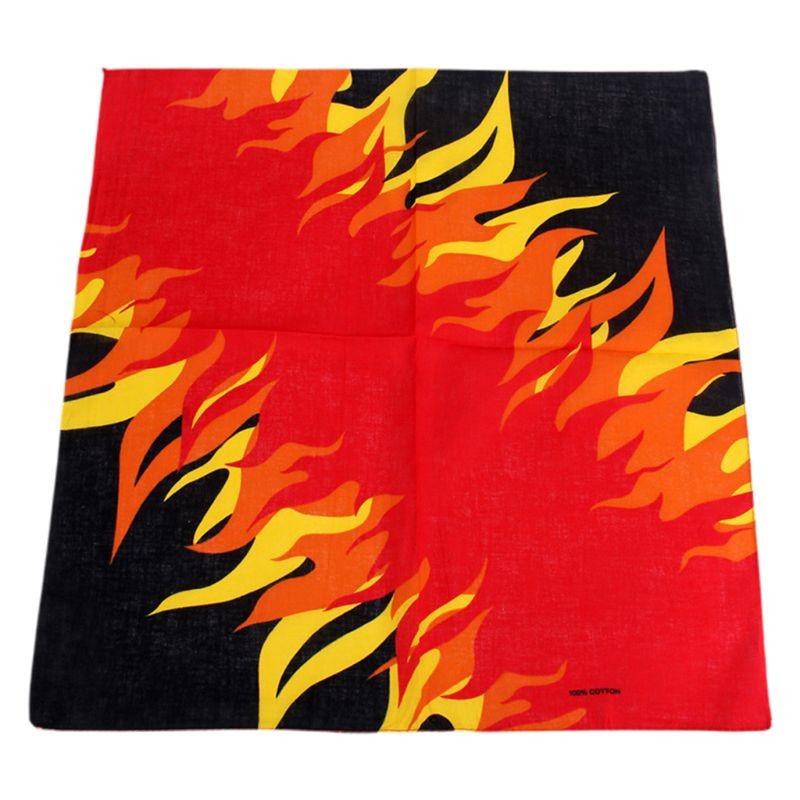 55x55cm Unisex Multifunction Square Bandana Hot Flames Burning Theme Print