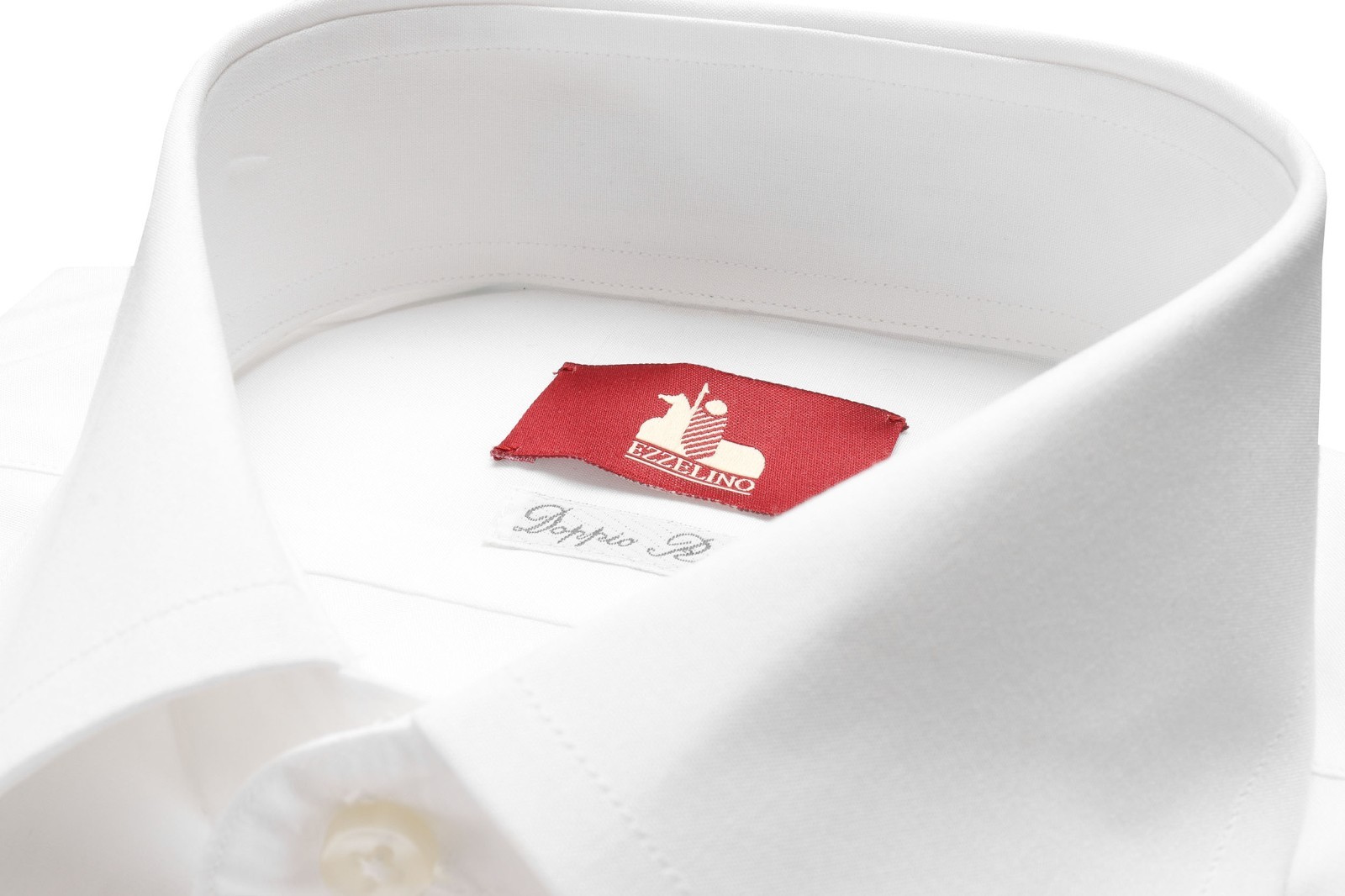 NWT EZZELINO DRESS SHIRT solid white poplin 2-ply cotton Italy 40 15 3/4