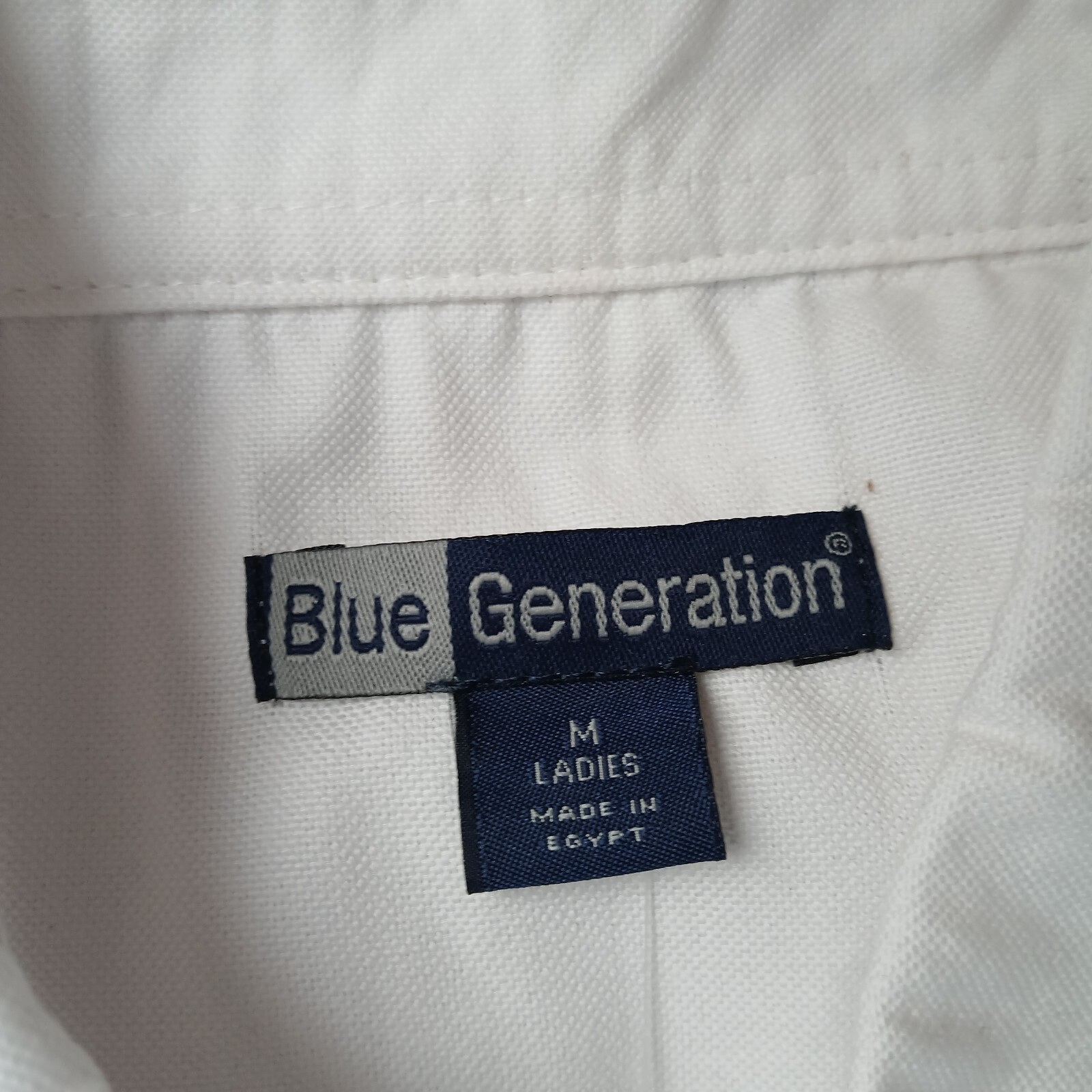 Blue Generation Ladies Button Up Long Sleeve Shirt Size M Button-Down White NWT