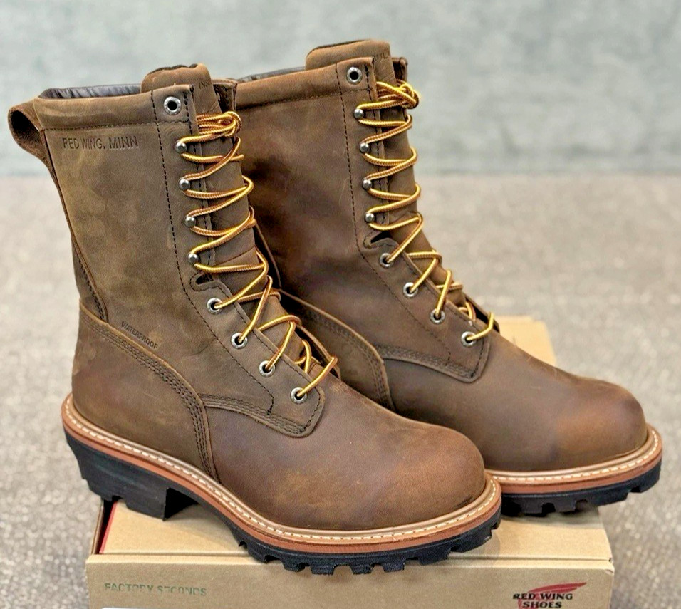 Red Wings 2219 Boots 9″ INSULATED WATERPROOF SAFETY TOE LOGGER MAX Size 11 EE
