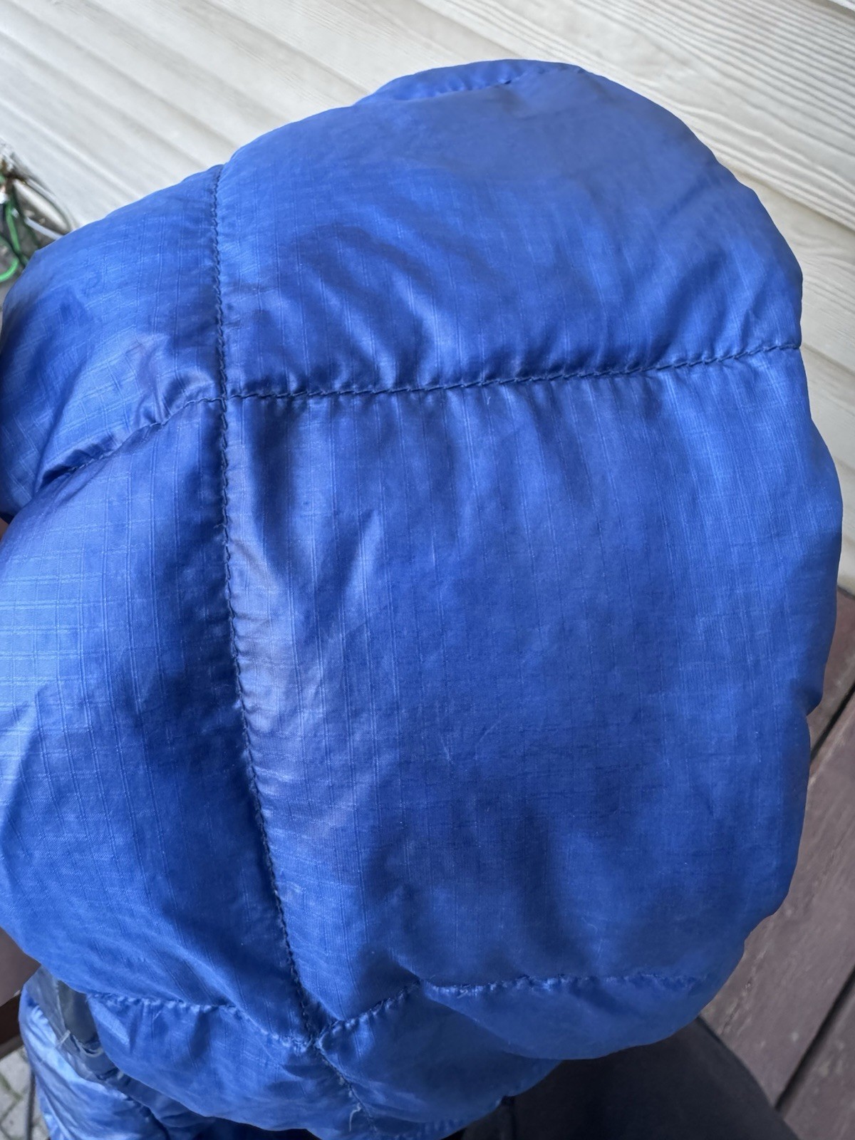 Montbell Down Puffer Jacket Mens Size Small Blue Ultralight Full Zip Outdoor