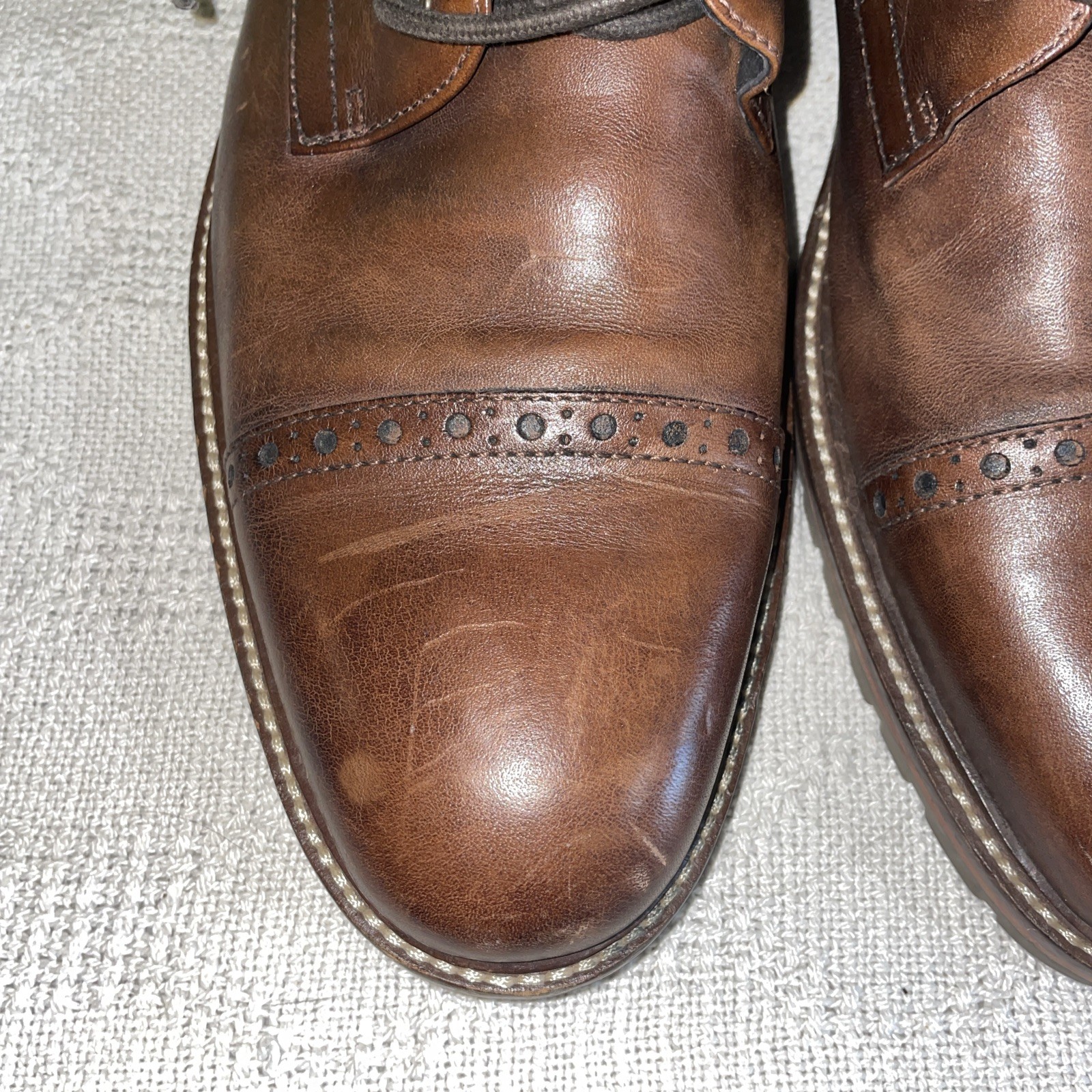 Johnston & Murphy 1850 Mens Ankle Boots Size 11 M Brown Leather Captoe Going Out