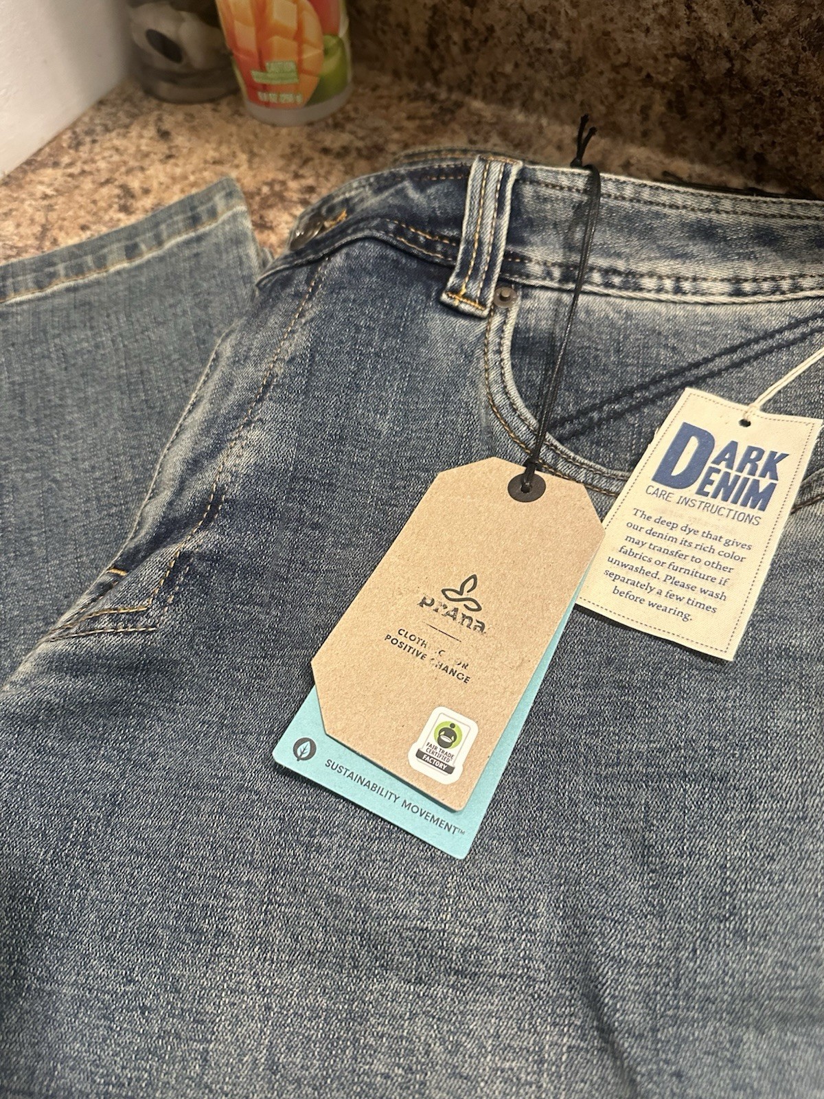 NWT Prana Axiom Jeans Mens Size 32 X 30 Antique Stone Washed