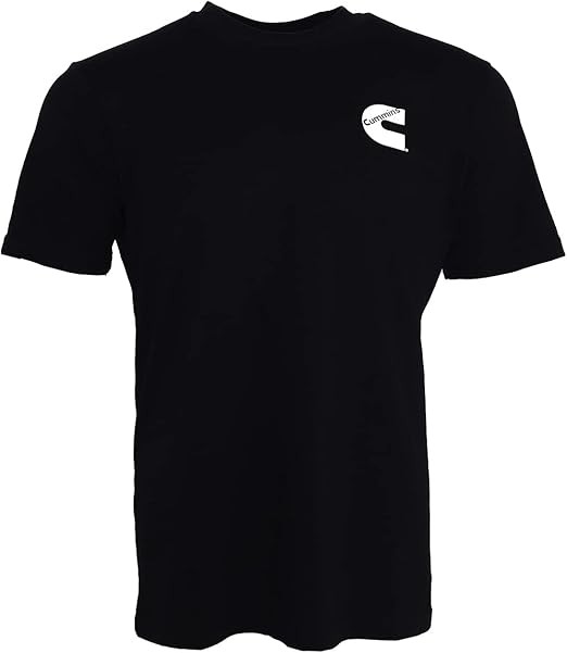 Cummins Unisex T-Shirt Short Sleeve Black Cotton Tagless Tee