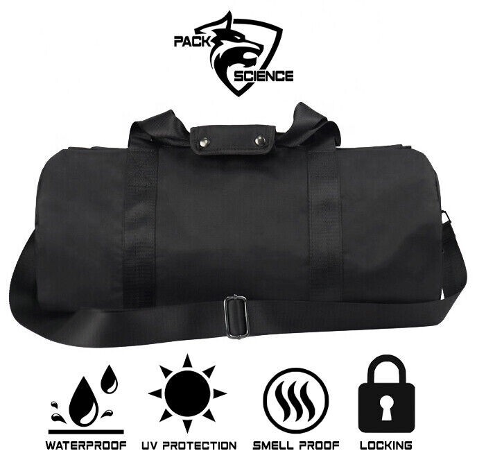 Pack Science Smell Proof Carbon Lined Duffel Bag Locking Odor Less Stash Bag L