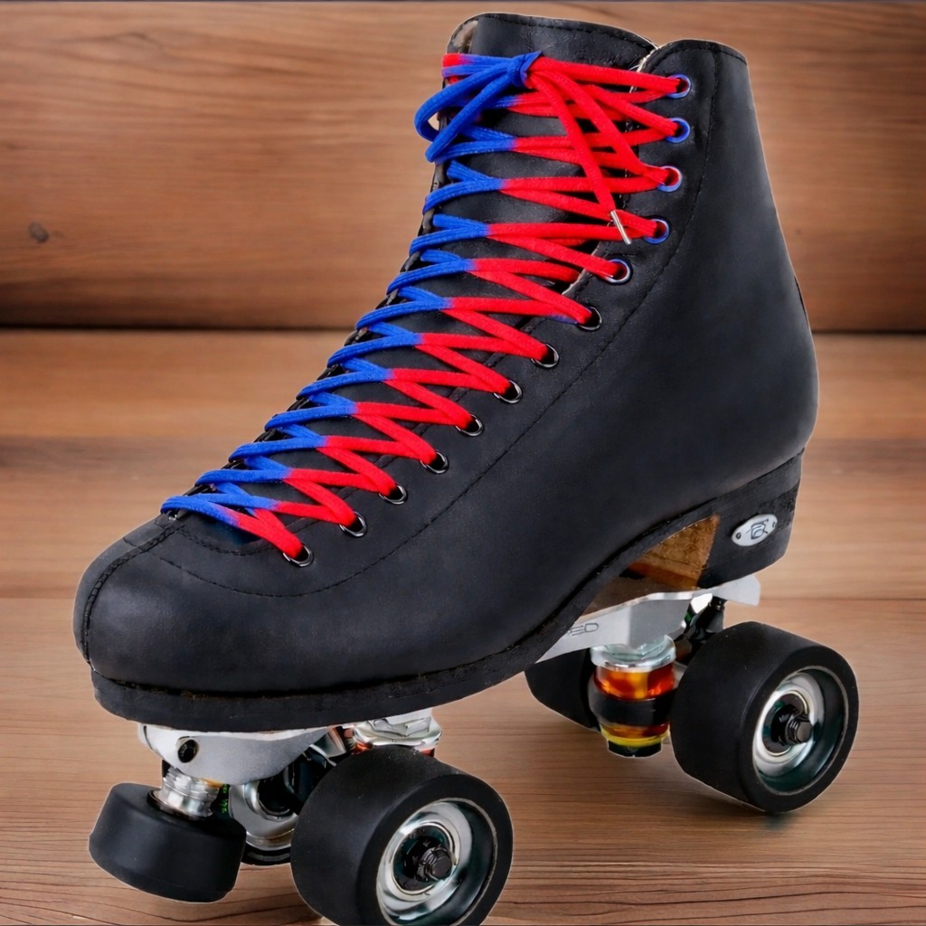 Red/BLU Wax Paracord SKATE BOOT Laces, Heavy Duty Laces With GRIP 72 inches