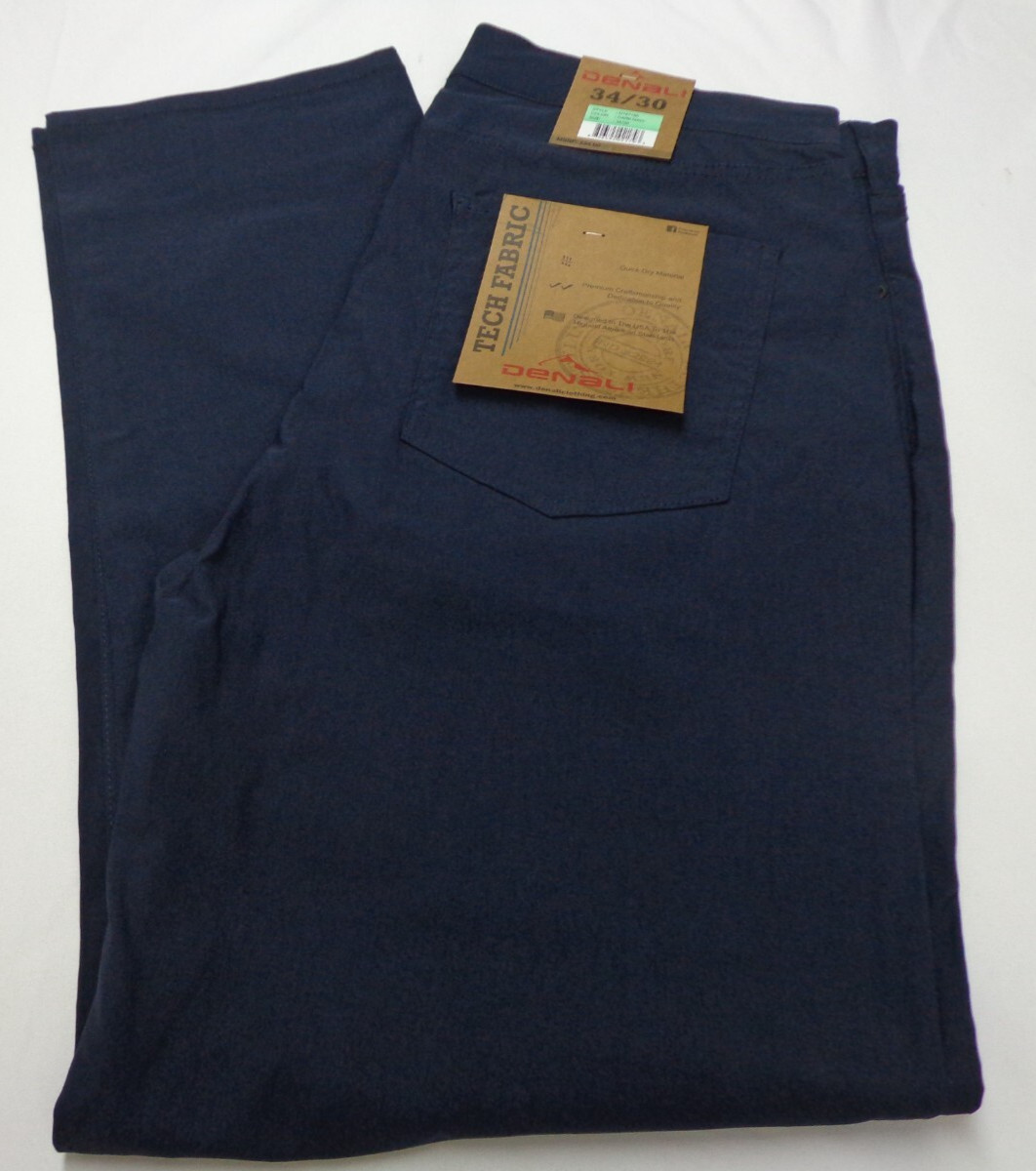 DENALI Dark Navy Blue Tech Fabric Stretch Pants NWT 34/30 MSRP $54