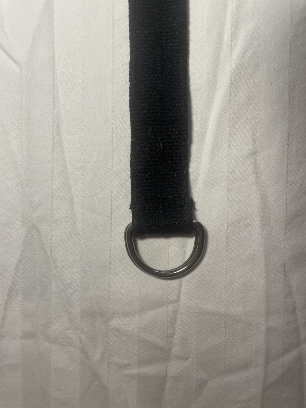Black Web Belt Double D Ring Buckle Adjustable Size 36-42 Canvas Style Unisex