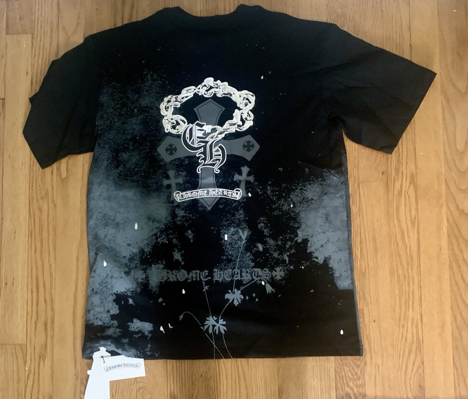Chrome Hearts Men’s M Black Graphic Logo Crew Neck Short Sleeve T-Shirt