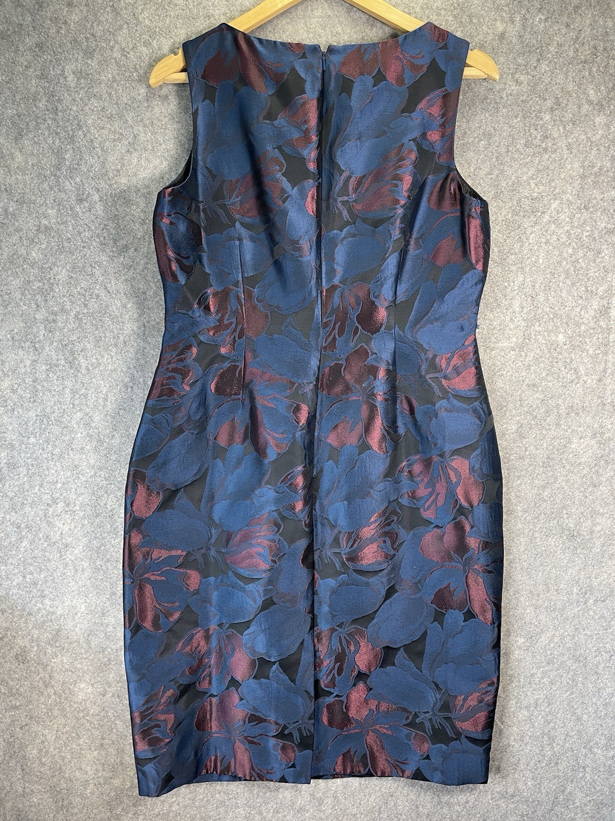 Hobbs London A Line Dress Womens UK 14 Floral Blue Red Pattern Midi Chic