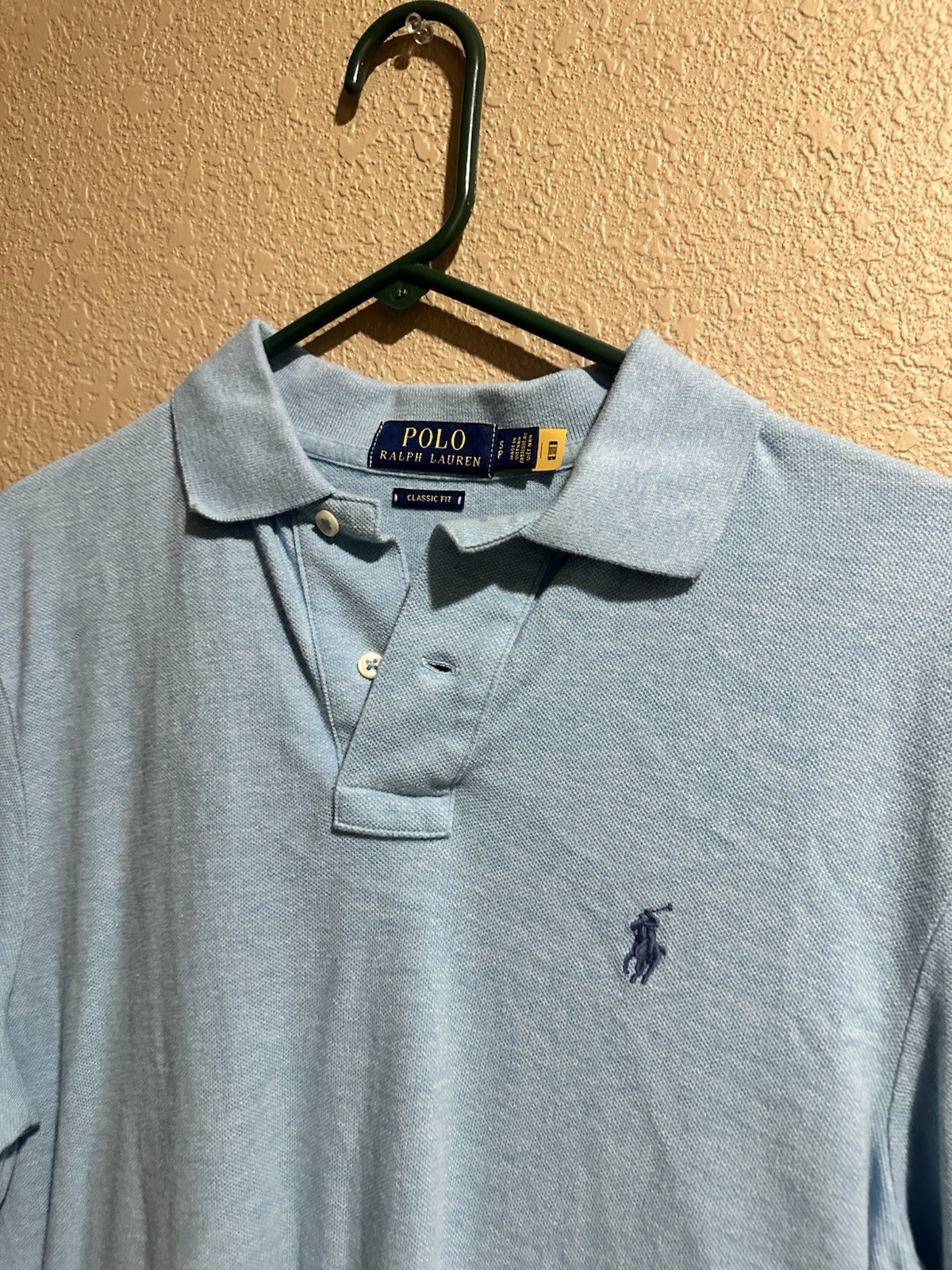 Polo Ralph Lauren Classic Fit Blue Long Sleeve Polo Shirt Men’s S Cotton Knit