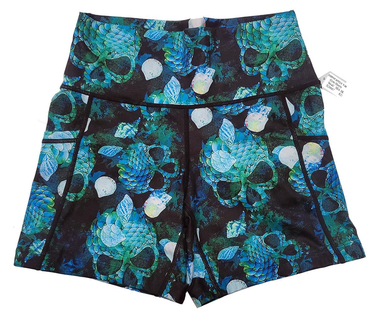 CVG Constantly Varied Gear Wmns S SQUATS APPROVED SHORTS 5″ No Slip Sea Skulls
