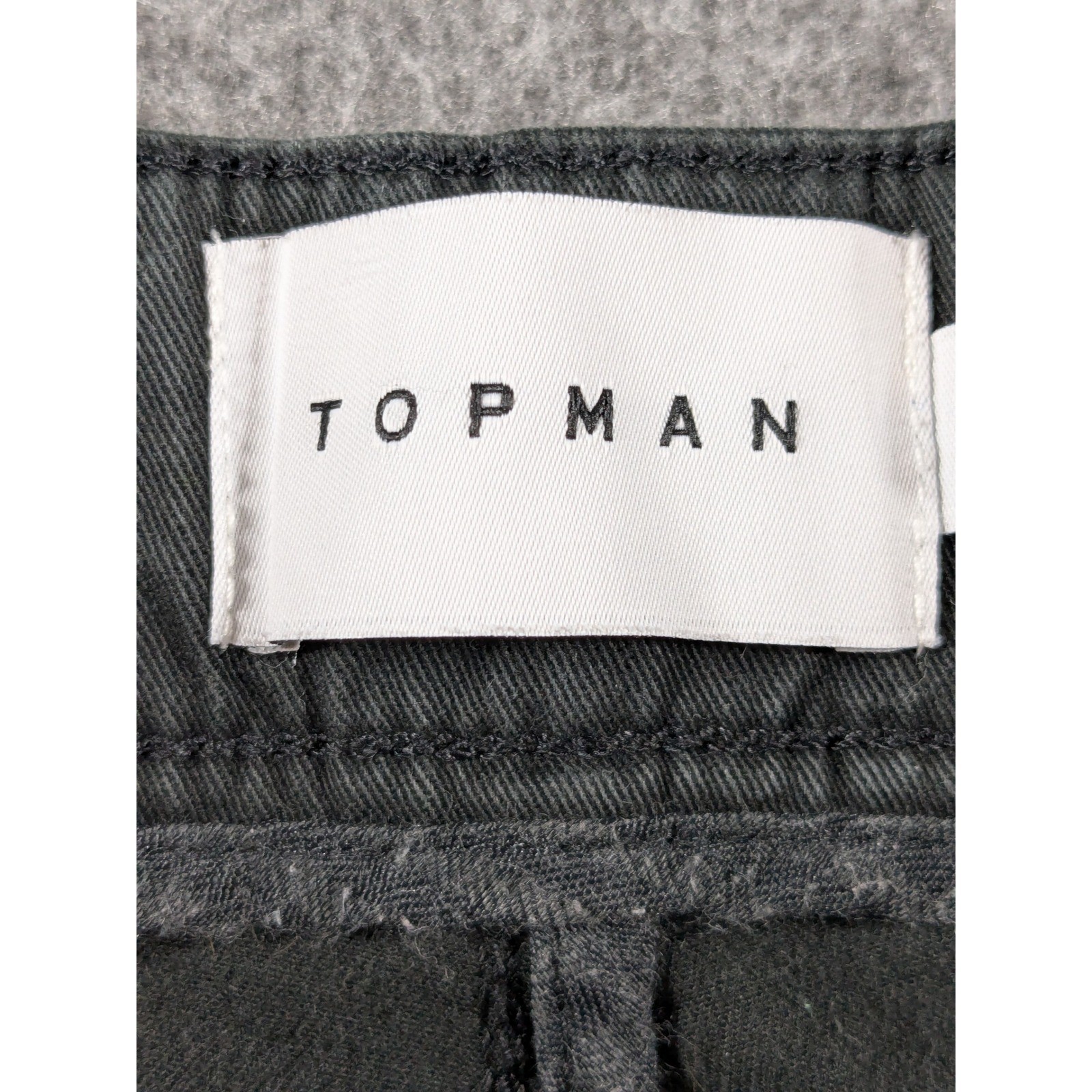 Topman Mens Chino Pants Black W30 L30 Cotton Blend Stretch Casual 68D29TBLK