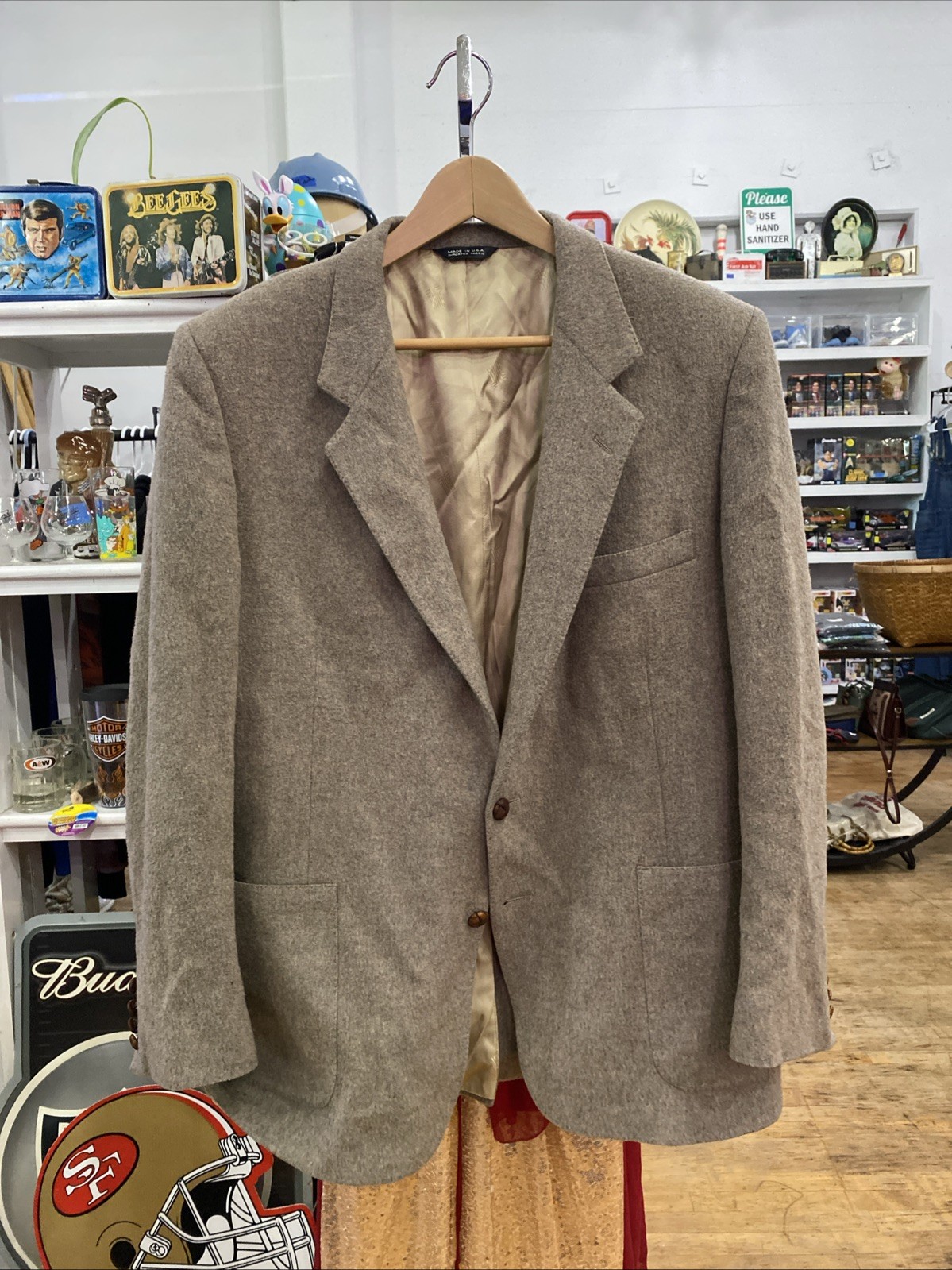 Vintage 80s/90s Lanvin Camel Hair Coat Men’s Size 42 Brown