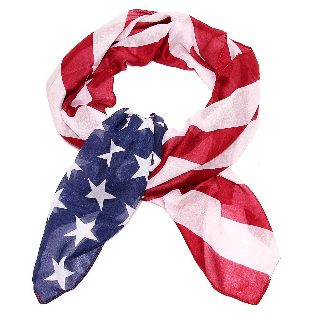 Large USA American Flag Scarf Beach Wrap Soft Lightweight 72″ X 36″