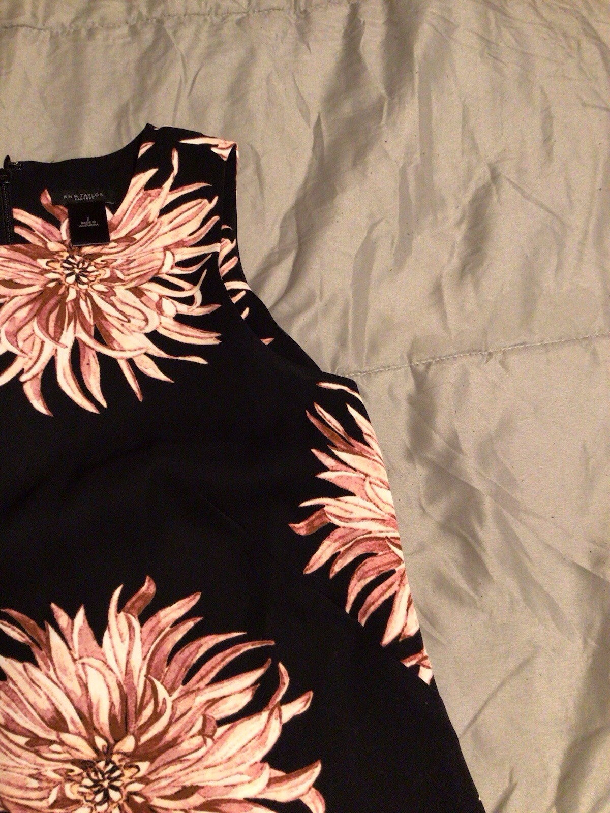 Ann Taylor Factory Women’s Sleeveless Dress Sz 2 NWT Black Floral Print