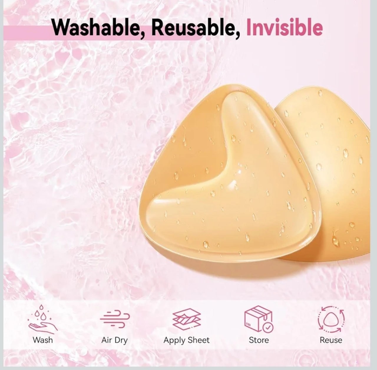 Sticky Bra Double Sided Push-Up, Sticky Bra Pads Size M