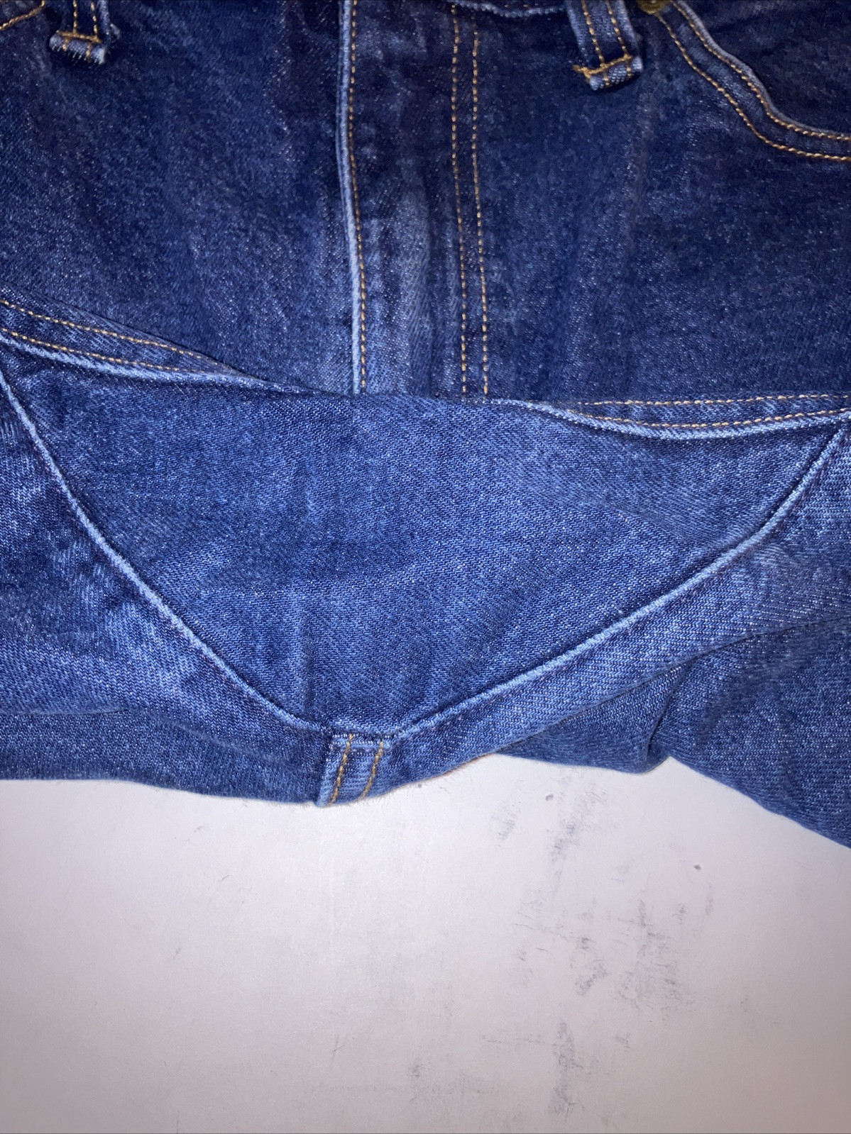 DIAMOND GUSSET Jeans Mens 36×27.5in Blue Denim Dungarees 🇺🇸Made in USA