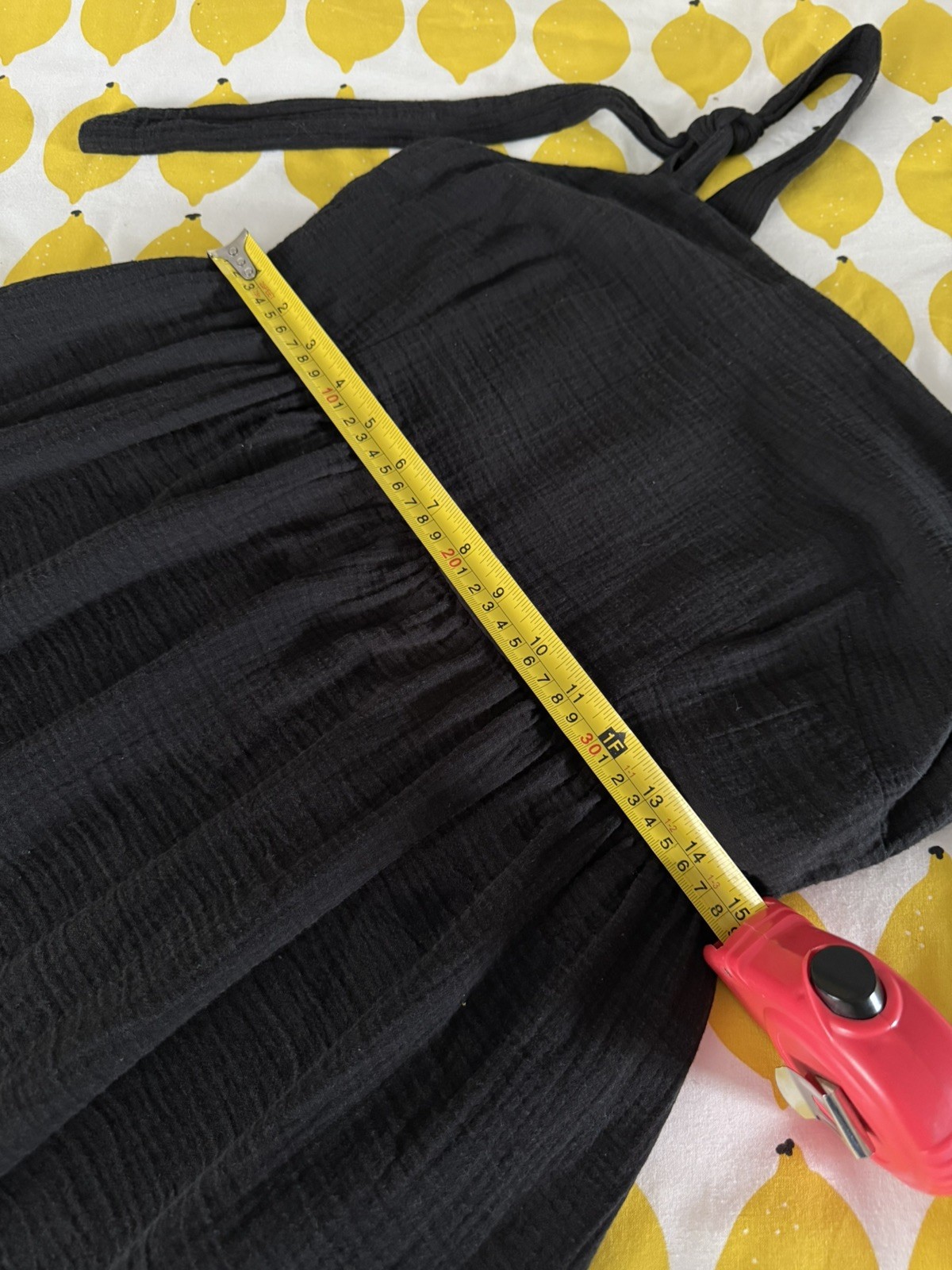 Lucy & Yak Black Faye Tie Strap 100% Cotton Summer Dress UK 10 Great Condition