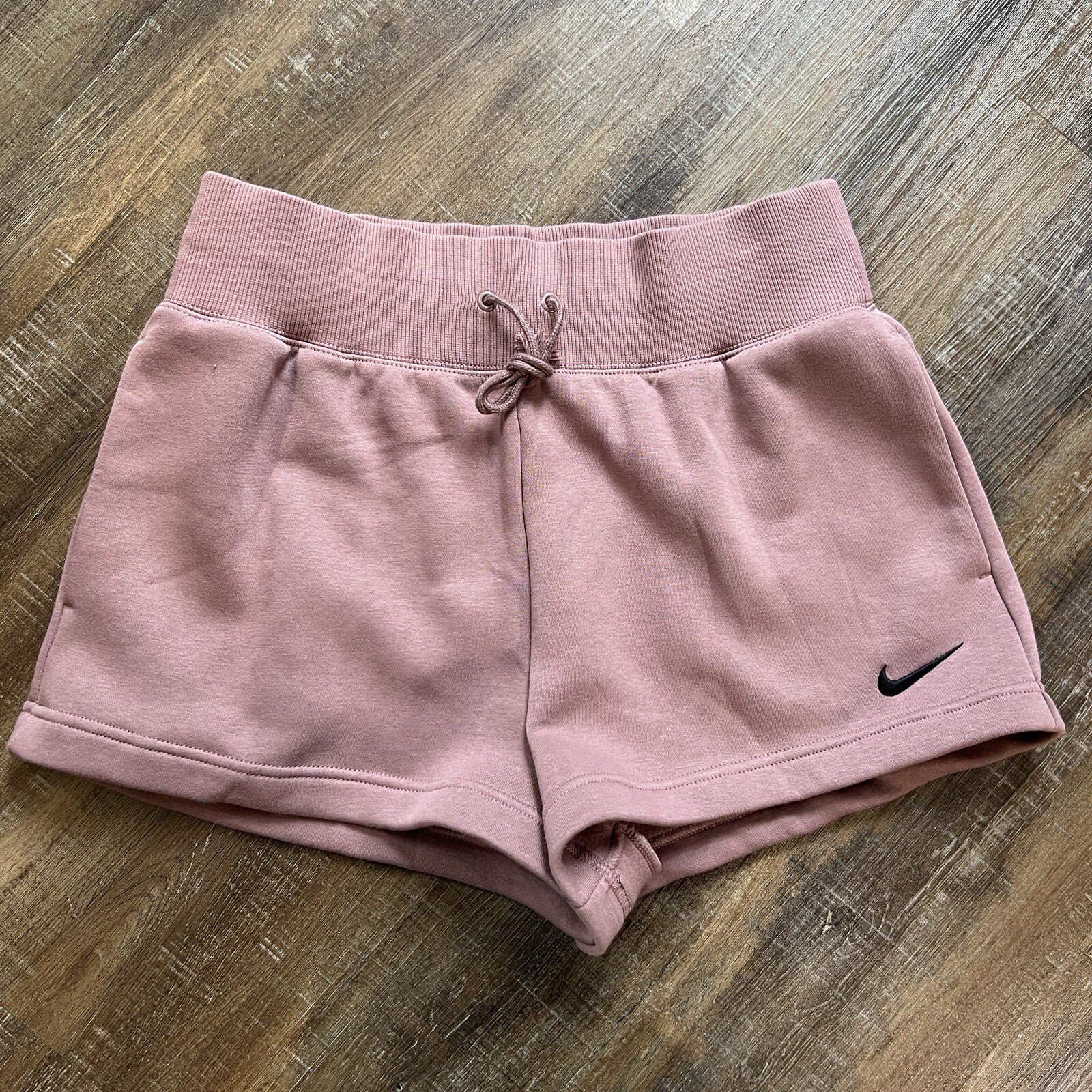 Nike Fleece Loose Shorts Sz XL Womens Mauve Sportswear Phoenix High Waisted