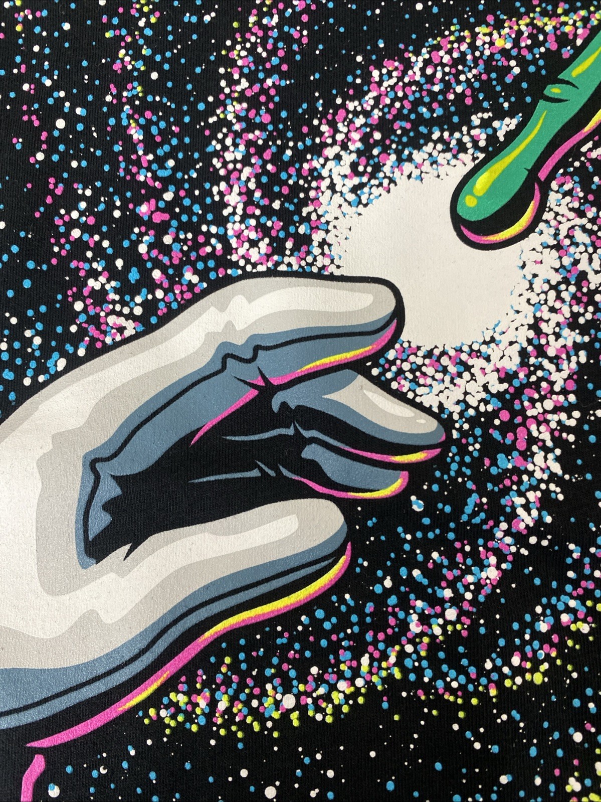 Into The AM Graphic Black Tee Mens Size Medium Hand Touchin Alien Astronaut NWOT