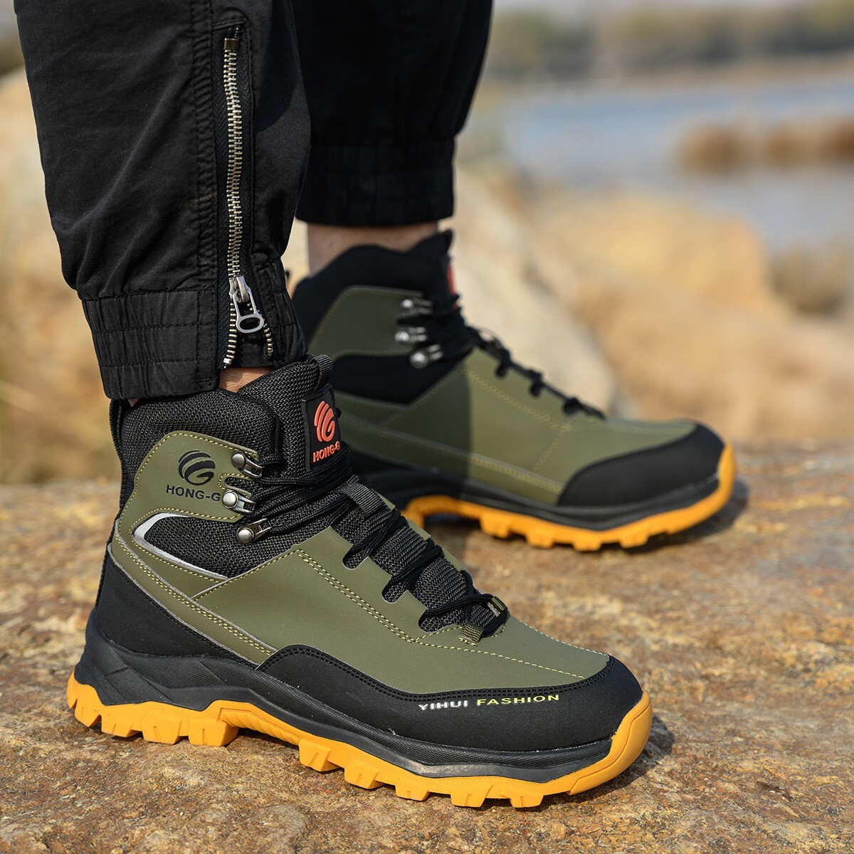 Mens Waterproof Work Boots steel toe sneakers Safety Shoes Indestructible shoes