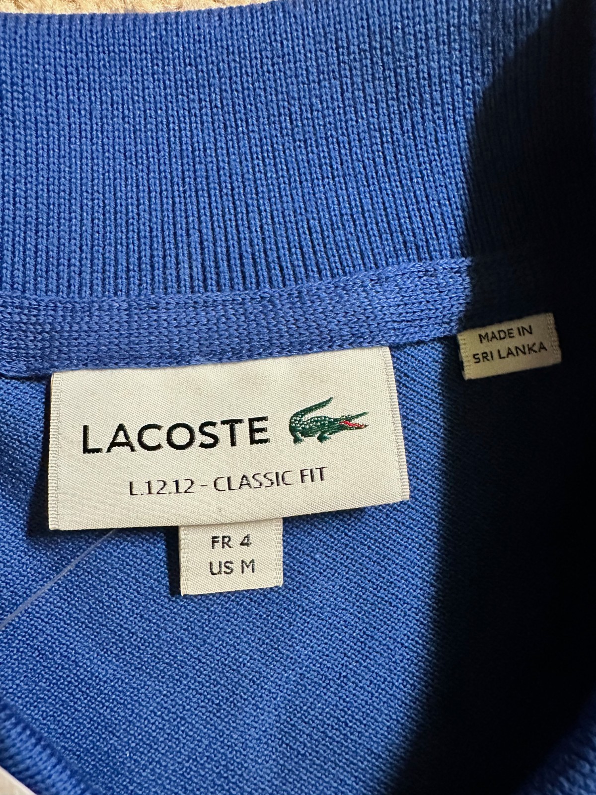 Lacoste Men’s Original Cotton Pique Polo shirt Classic Fit size M/4 Blue NEW