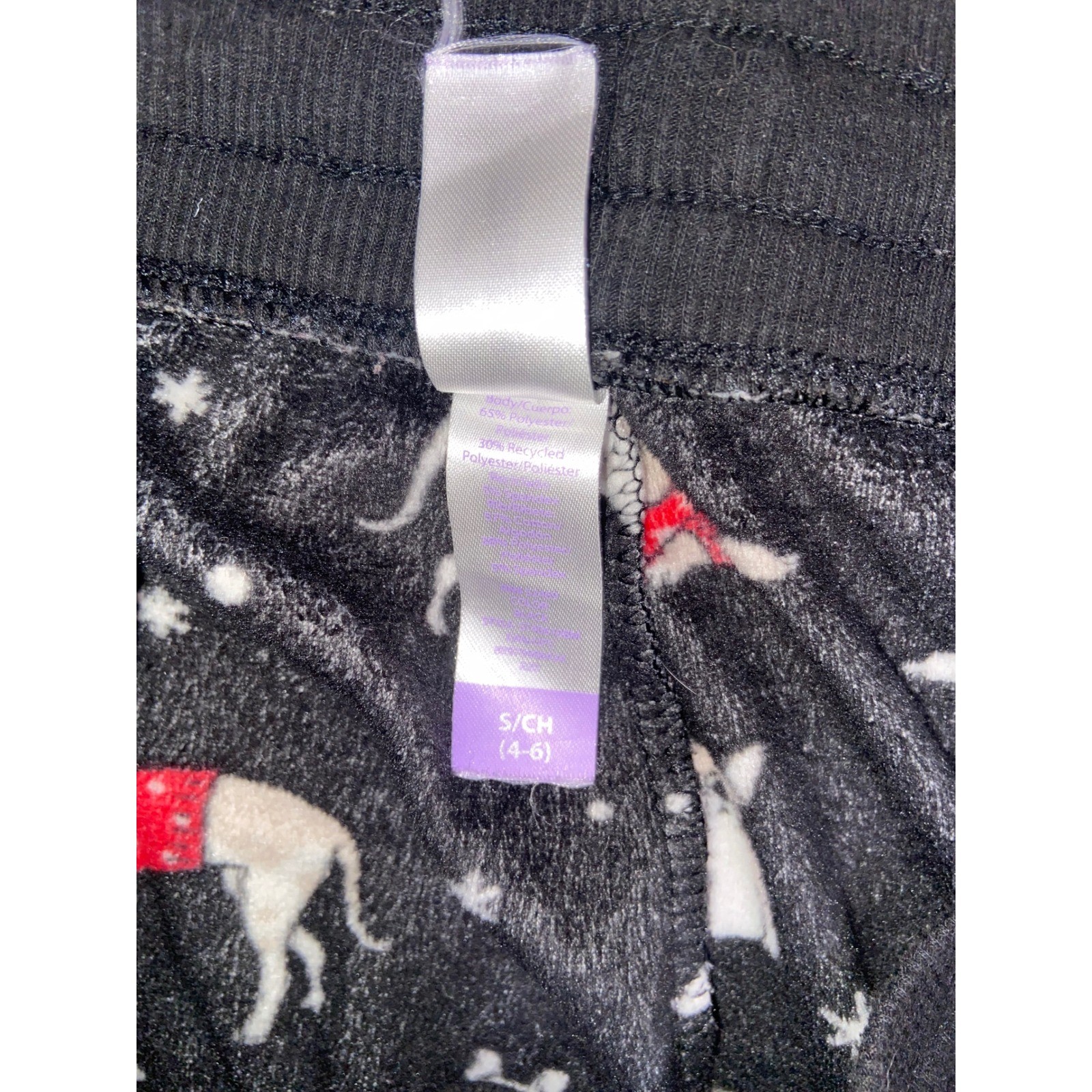 Secret Treasures Christmas Dog Print Fuzzy Jogger Pajama Pants Holiday Festive