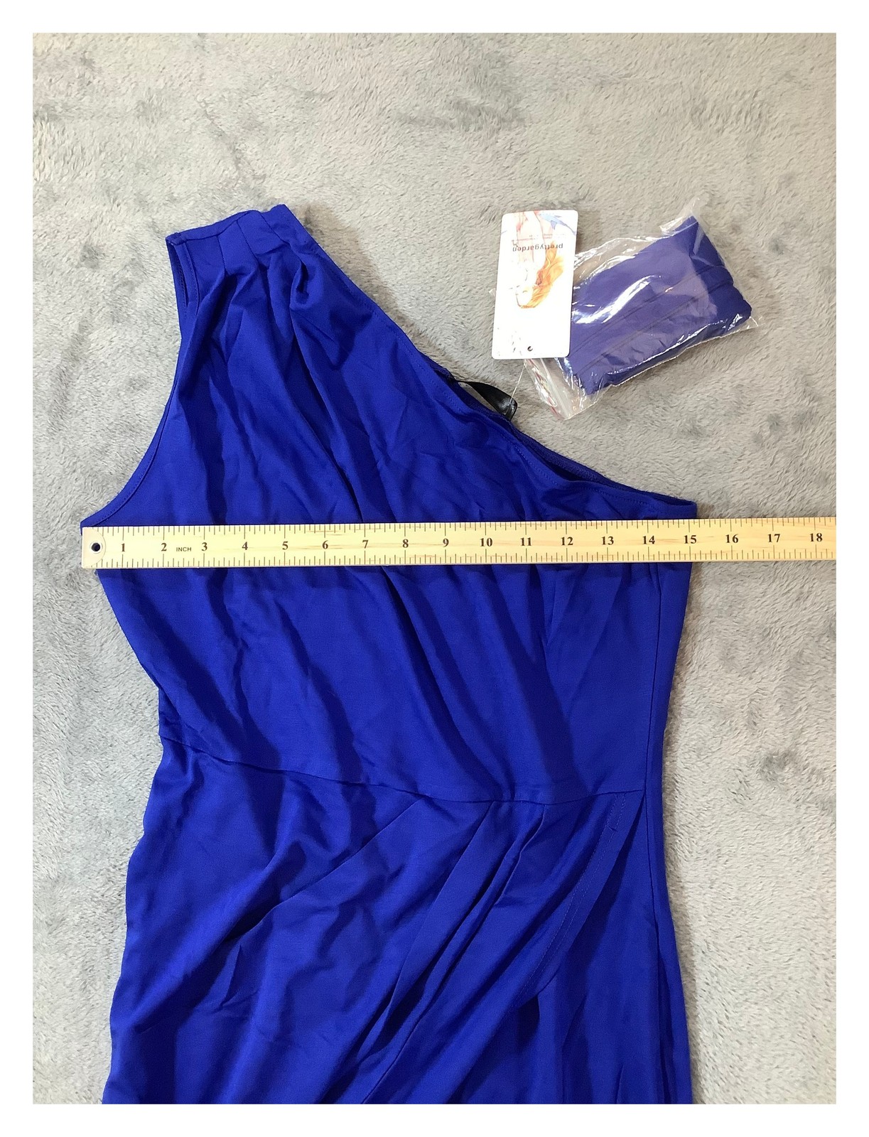 PRETTYGARDEN Royal Blue One Shoulder Ruched Bodycon Dress Size M NWT Cocktail