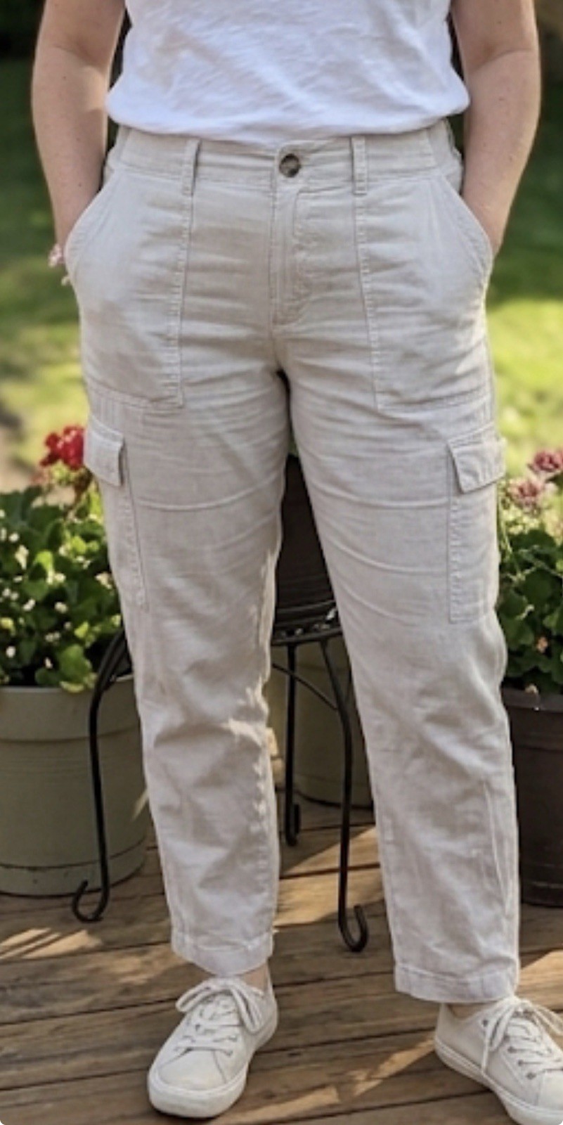 Sonoma Goods For Life Women’s Cargo Pants Size 14 Beige Khaki Cotton