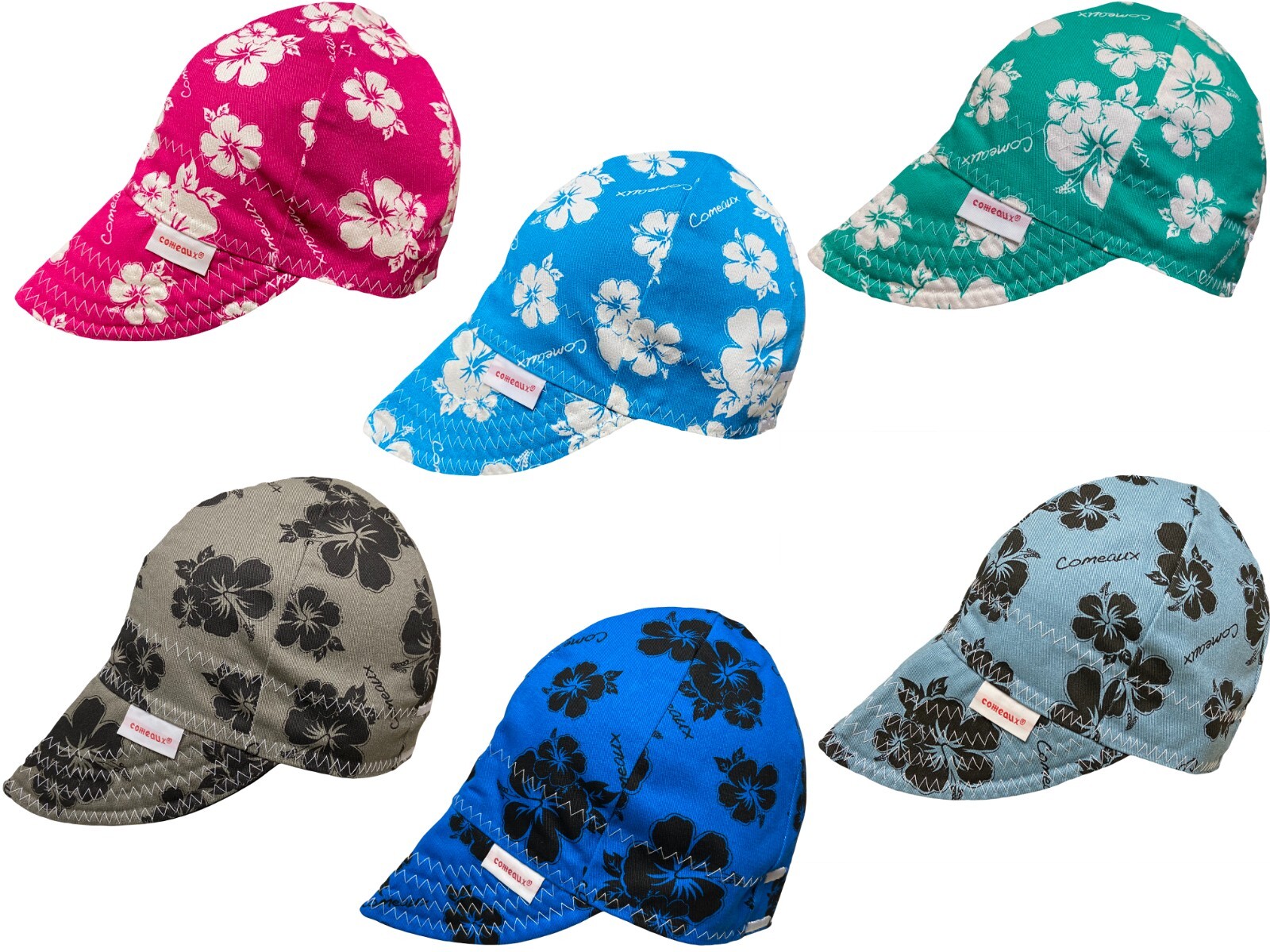 New 1 Comeaux Caps Welding Welders Hat Reversible Hawaiian Flower Print