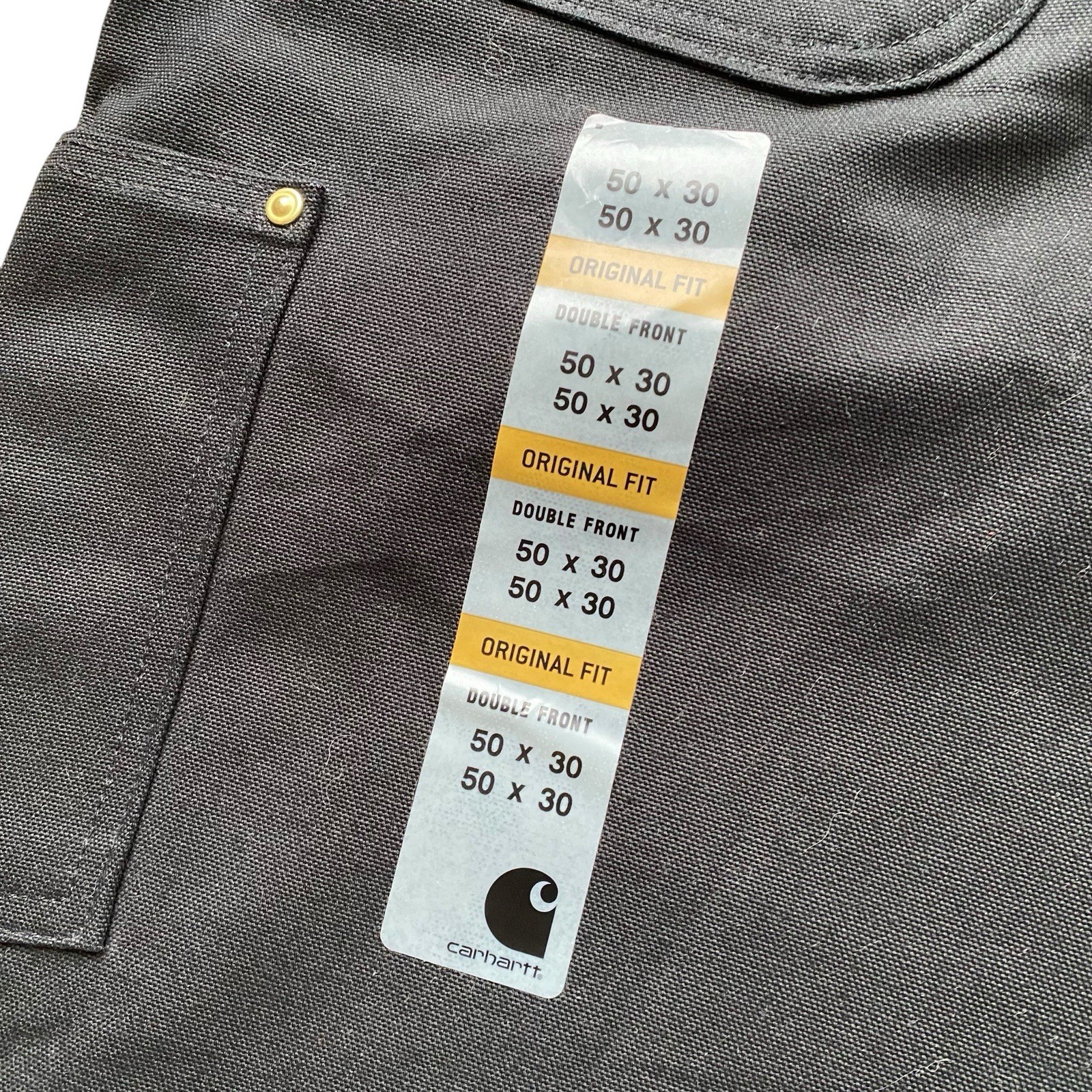 Carhartt NWT B01 BLK Double Front Pants Black Made In USA Mens 50 Duck Canvas