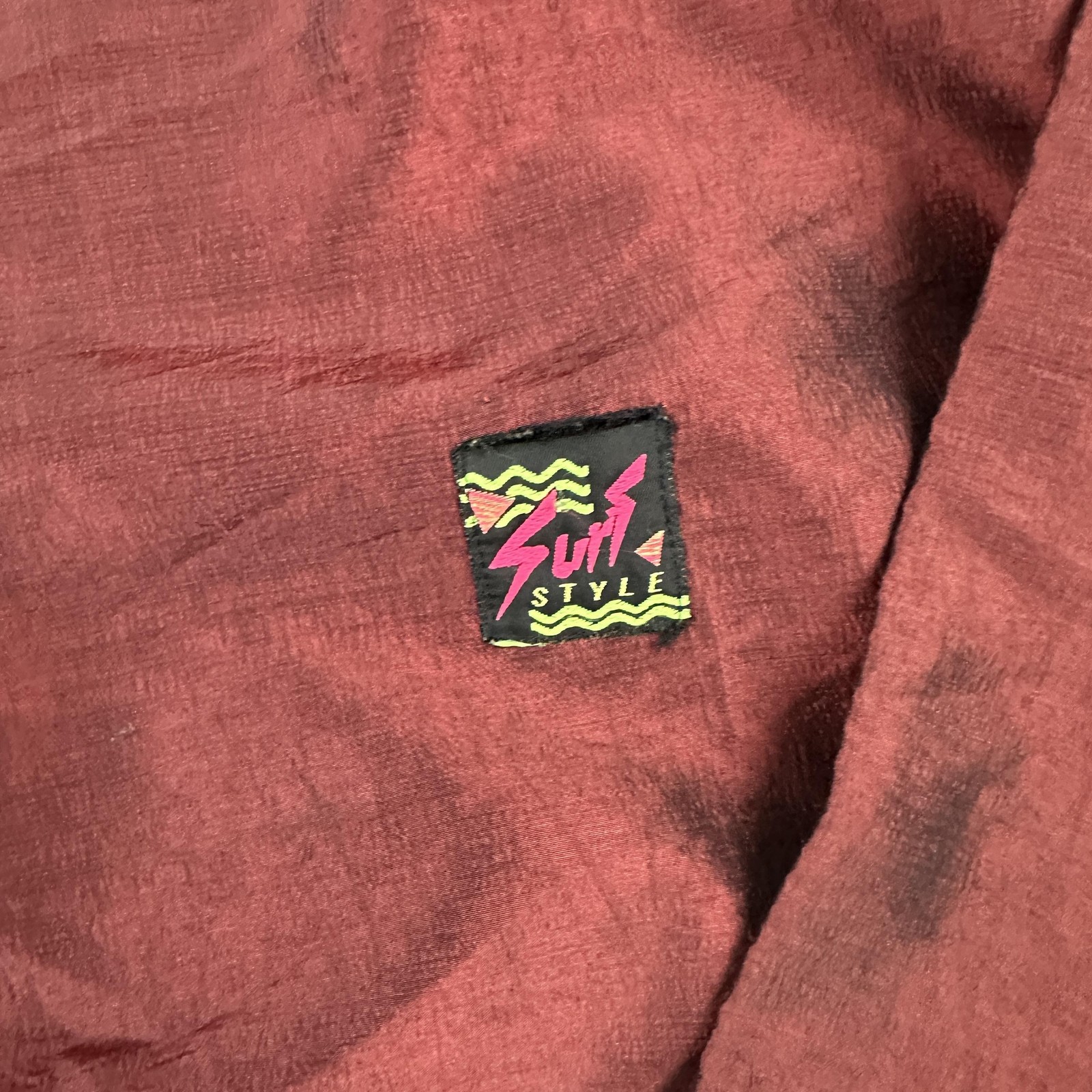 Vintage Surf Style Jacket Men 2XL Red 1/4 Zip Windbreaker Pullover Retro XXL