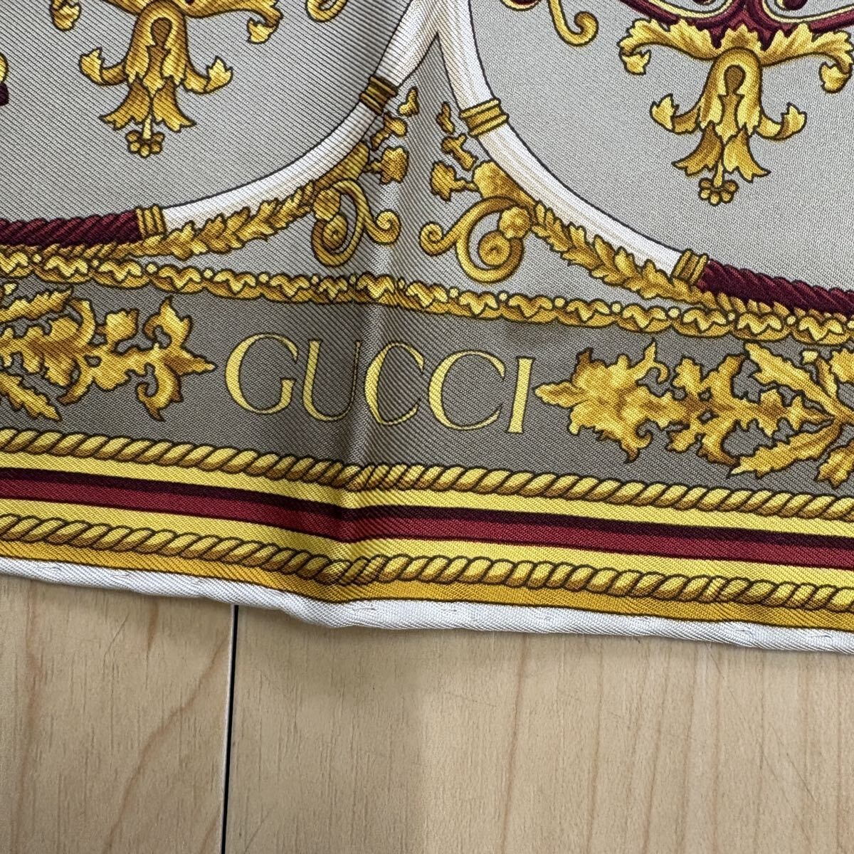 GUCCI Scarf Chair Pattern Botanical Gold no.47 Japan