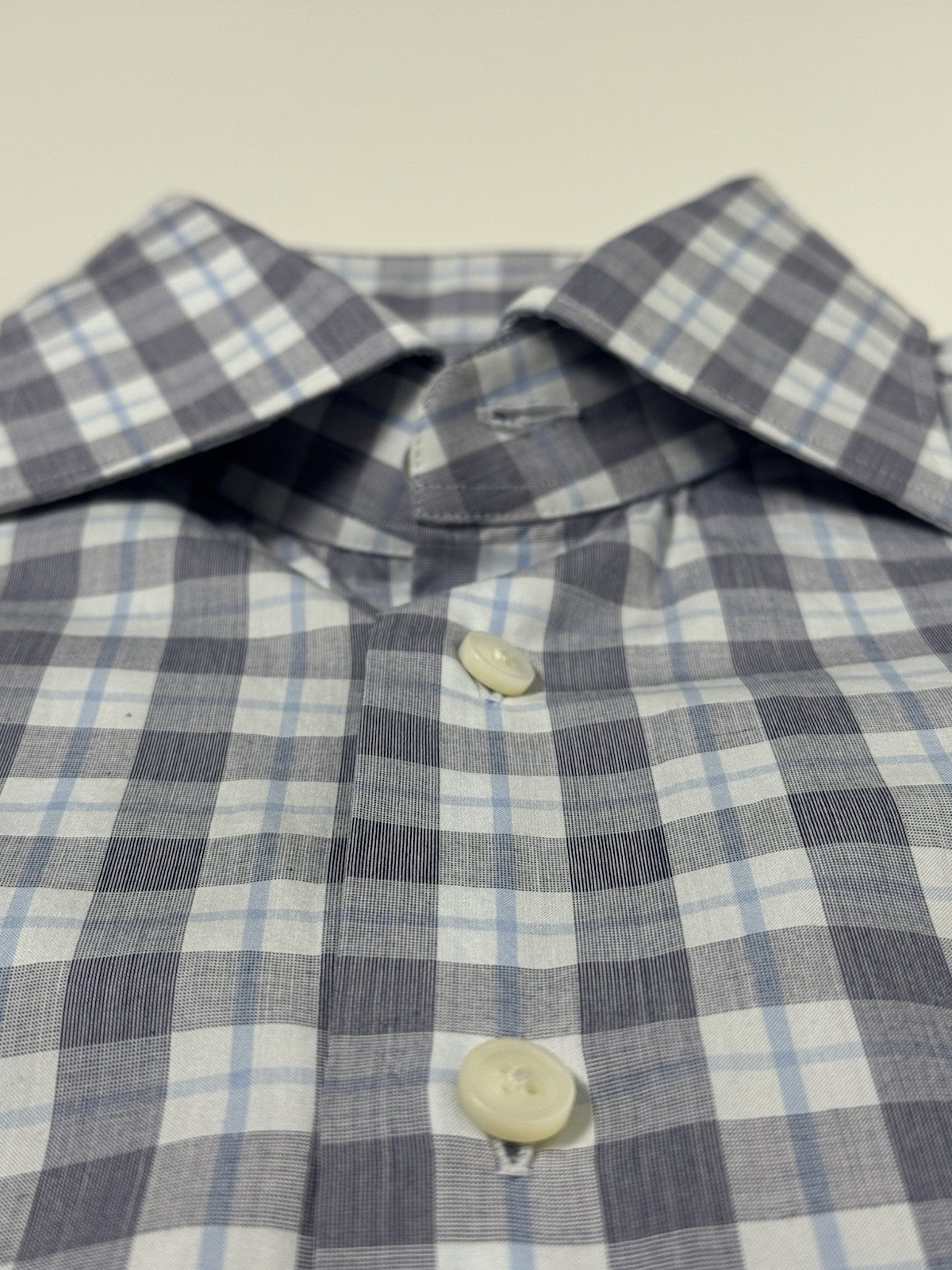Ermenegildo Zegna Dress Shirt Mens 41 16 Regular Fit Excellent Cotton Plaid