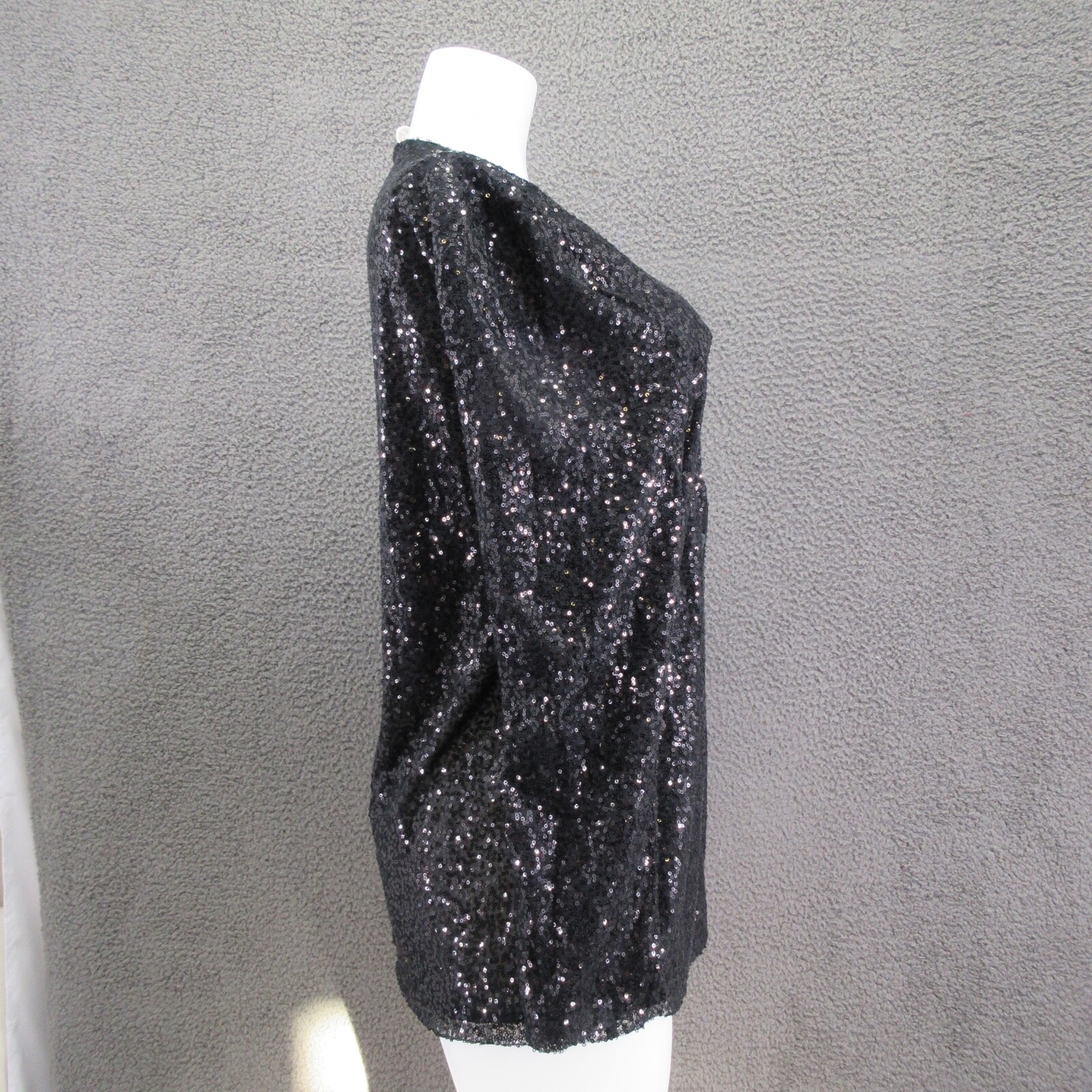 Melrose & Market Black Sequin Open Front Blazer Jacket Women’s Medium #4659