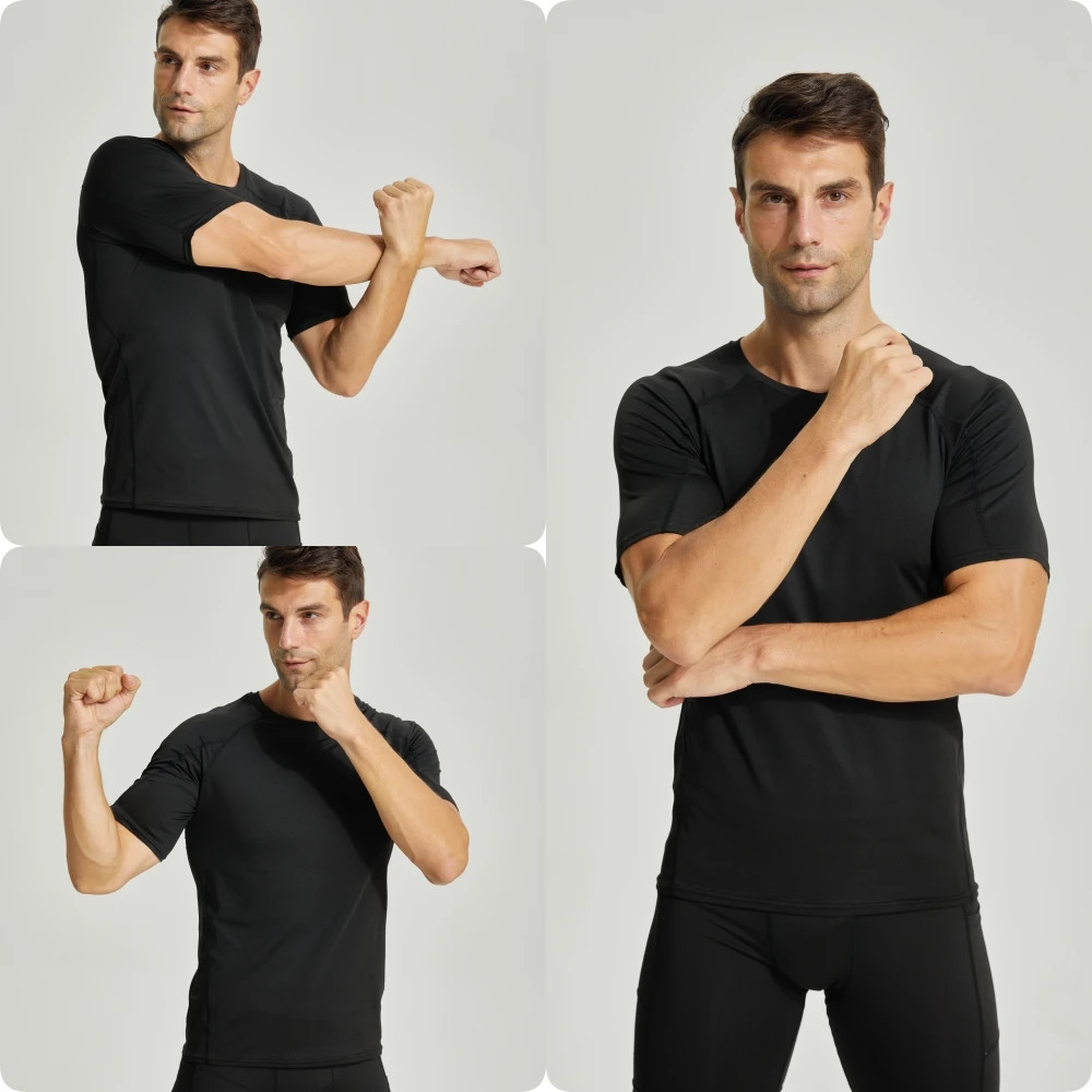 Short Sleeve Compression Shirt Men Quick Dry Workout Shirts Gym Base Layer Tight