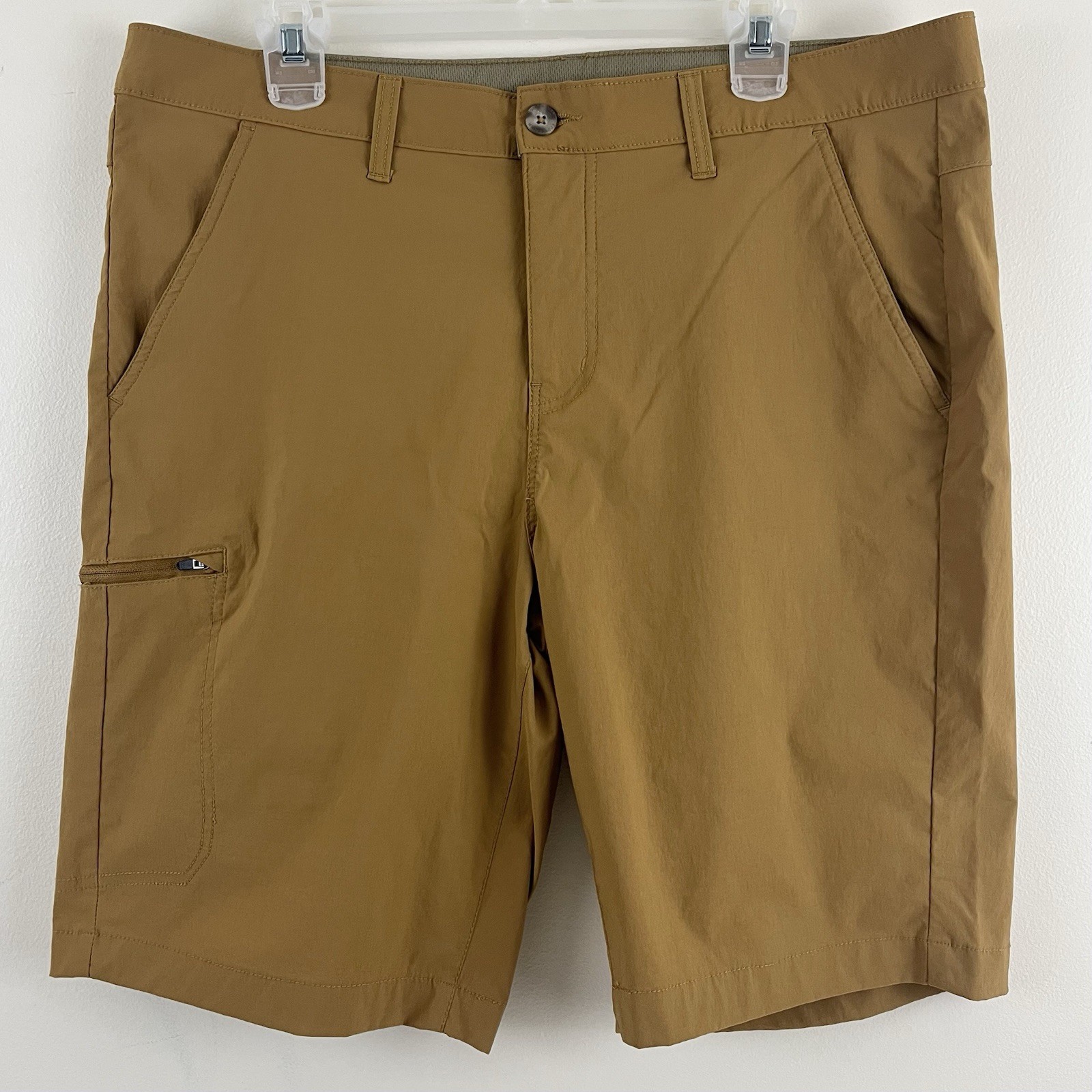 Eddie Bauer Horizon Guide Shorts Mens 36 Brown Stretch Wicking DWR UPF 50+ Chino
