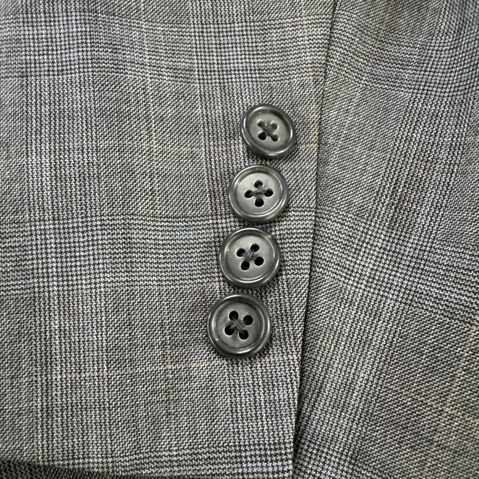 Jack Victor Suit Gray Plaid 44L Pants 38 x 30 Super 110s Wool Pinstripe 2 Piece